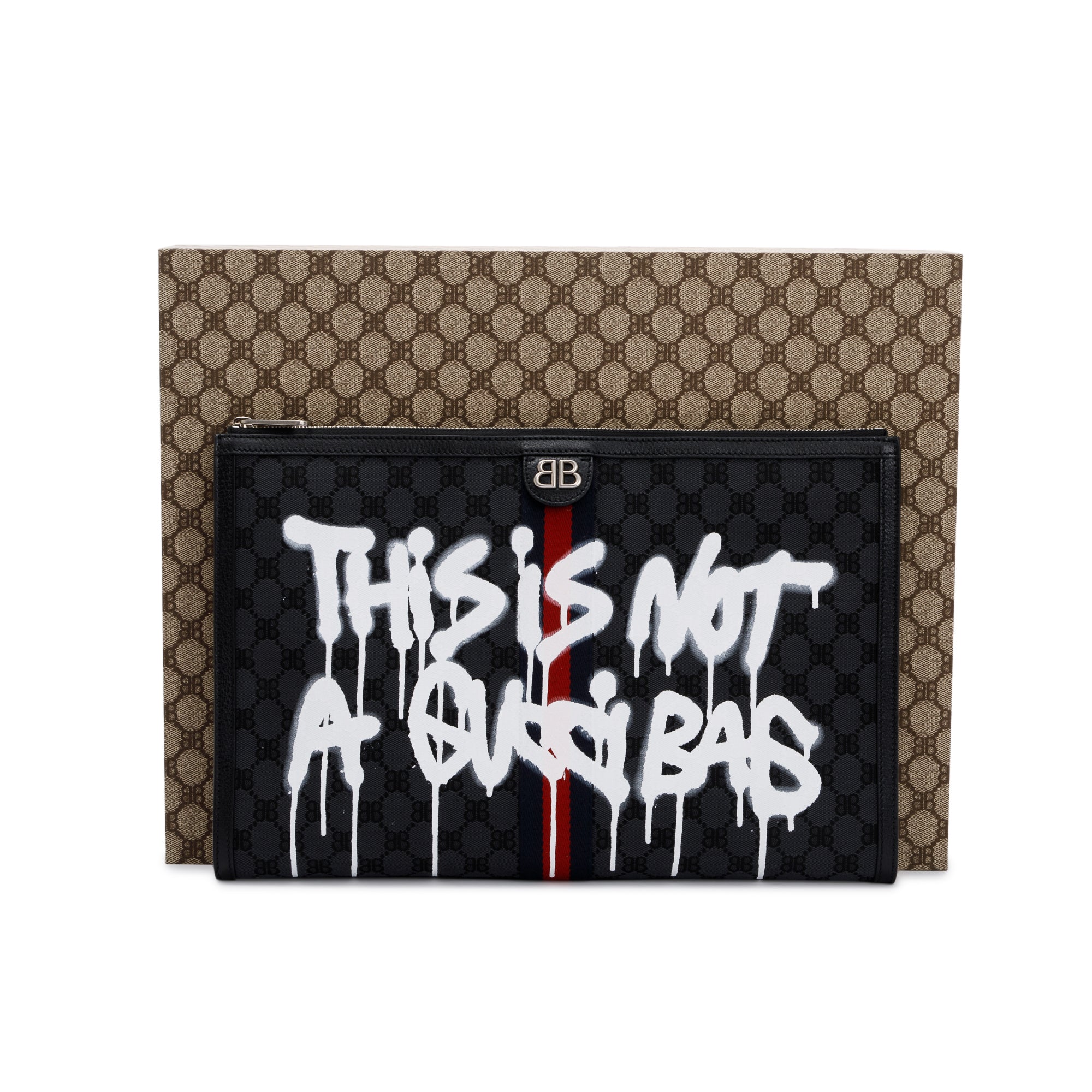 Gucci X Balenciaga The Hacker Project BB Supreme Graffiti Laptop Pouch w/ Box