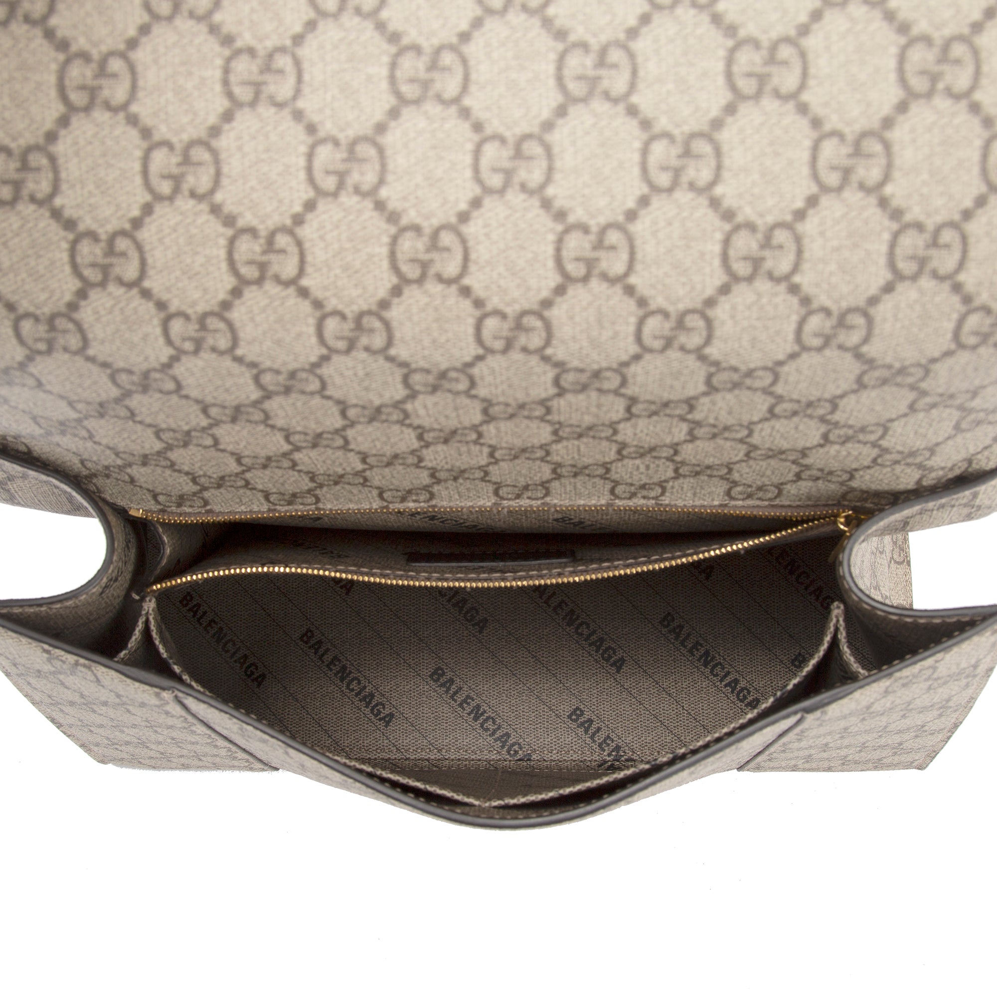 Gucci X Balenciaga The Hacker Project GG Supreme Hourglass Medium Top Handle Bag w/ Box