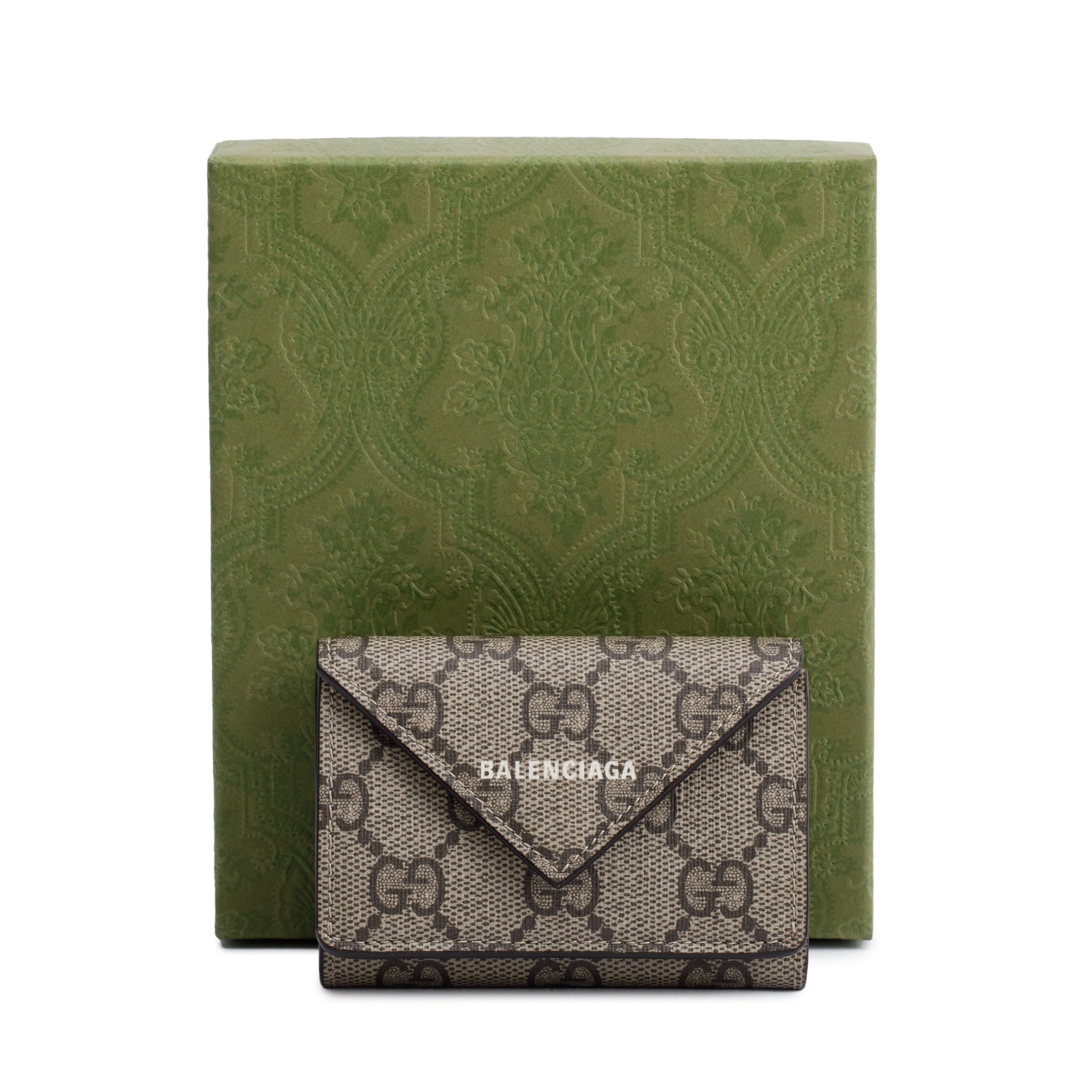 Gucci X Balenciaga The Hacker Project GG Supreme Trifold Compact Wallet w/ Box