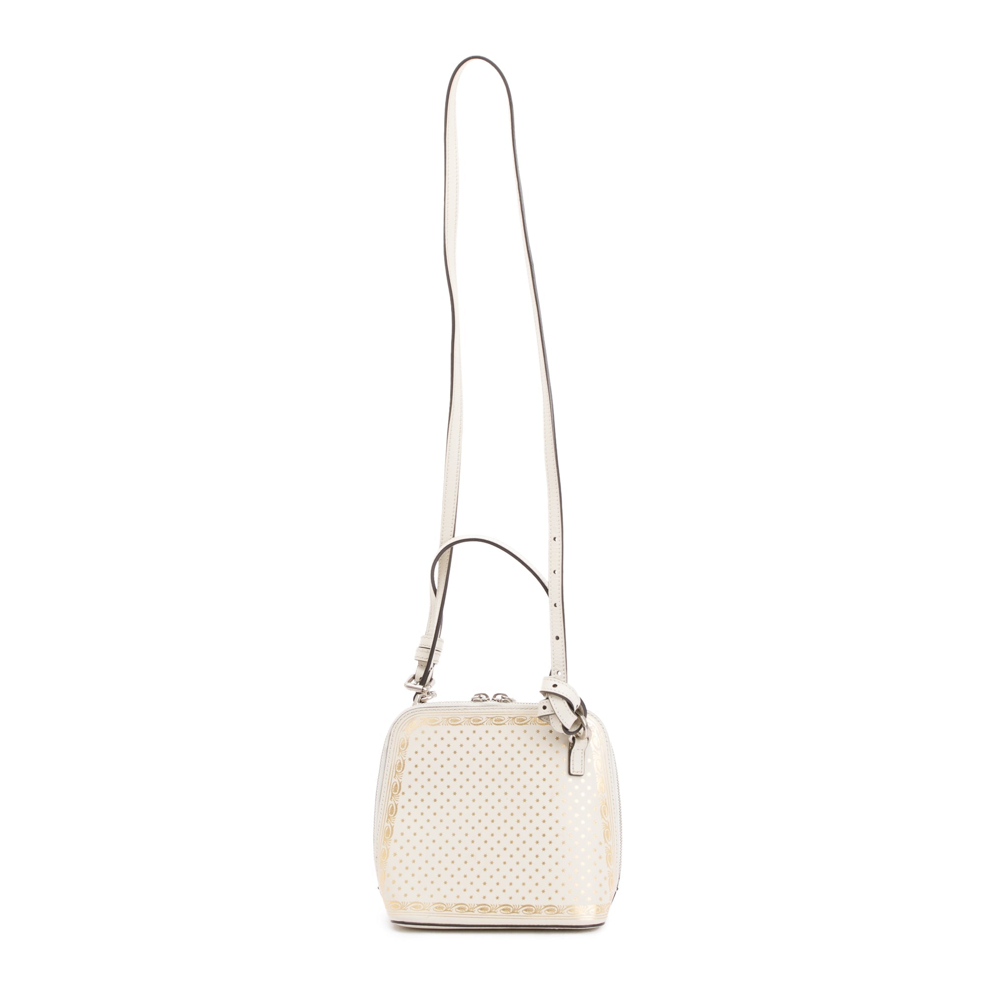Gucci X Sega White Calfskin Leather Guccy Stars Mini Dome Crossbody