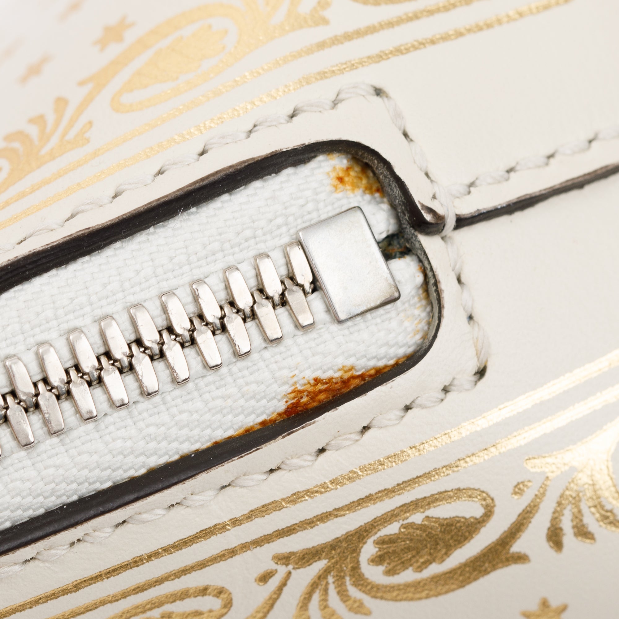 Gucci X Sega White Calfskin Leather Guccy Stars Mini Dome Crossbody