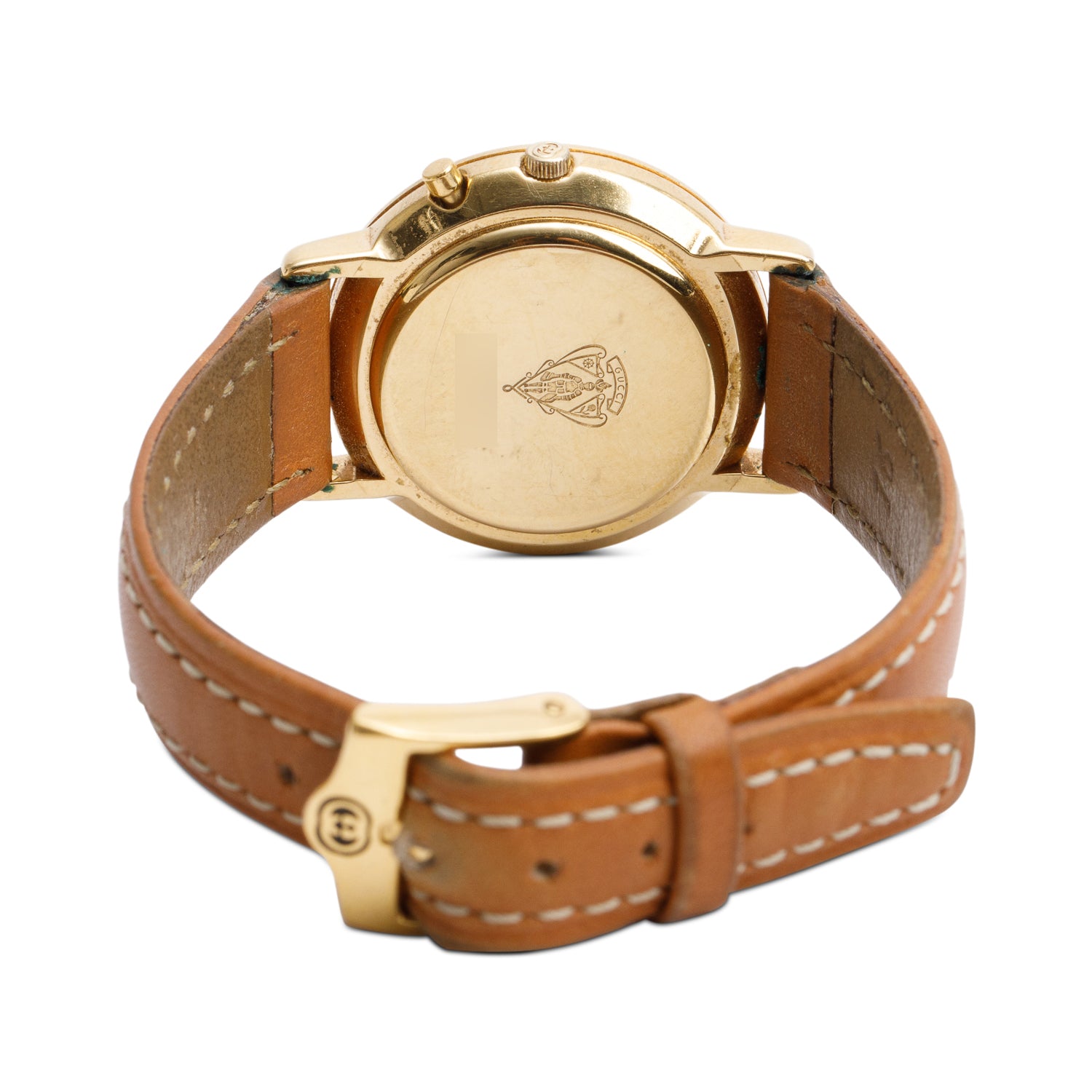 Gucci Yellow Gold Plated Stainless Steel 3800 Jr 29 MM Quartz Watch w/ Box