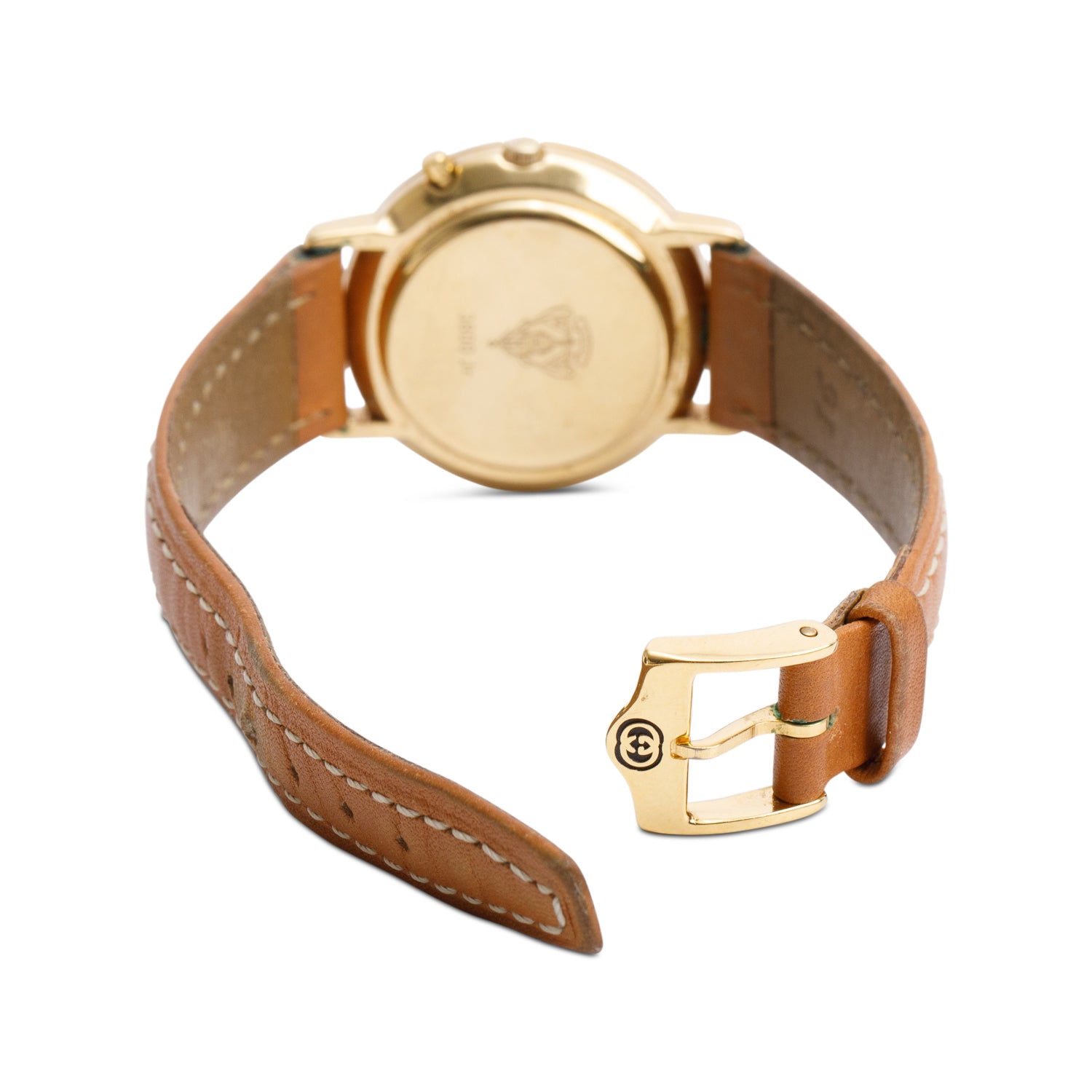 Gucci Yellow Gold Plated Stainless Steel 3800 Jr 29 MM Quartz Watch w/ Box