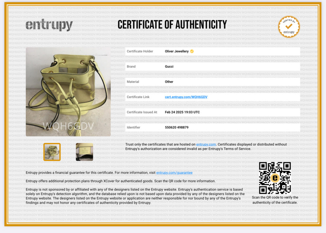 Gucci Yellow Jumbo GG Canvas & Leather Ophidia Mini Bucket Bag w/ Box