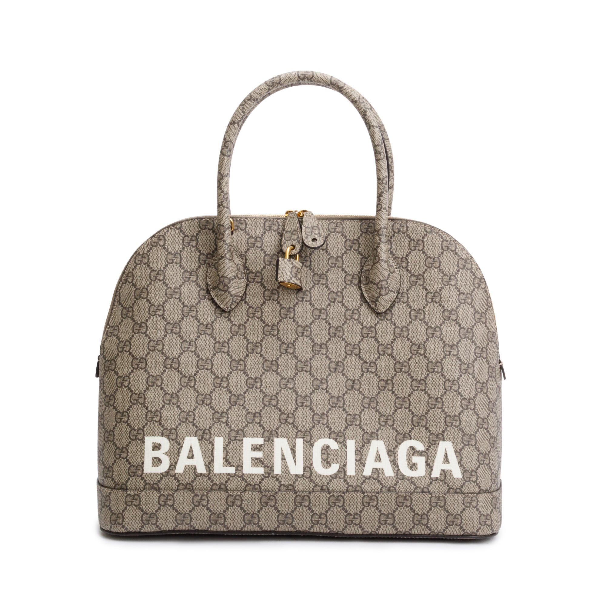 Gucci x Balenciaga The Hacker Project GG Supreme Medium Ville Handle Bag w/ Strap & Box