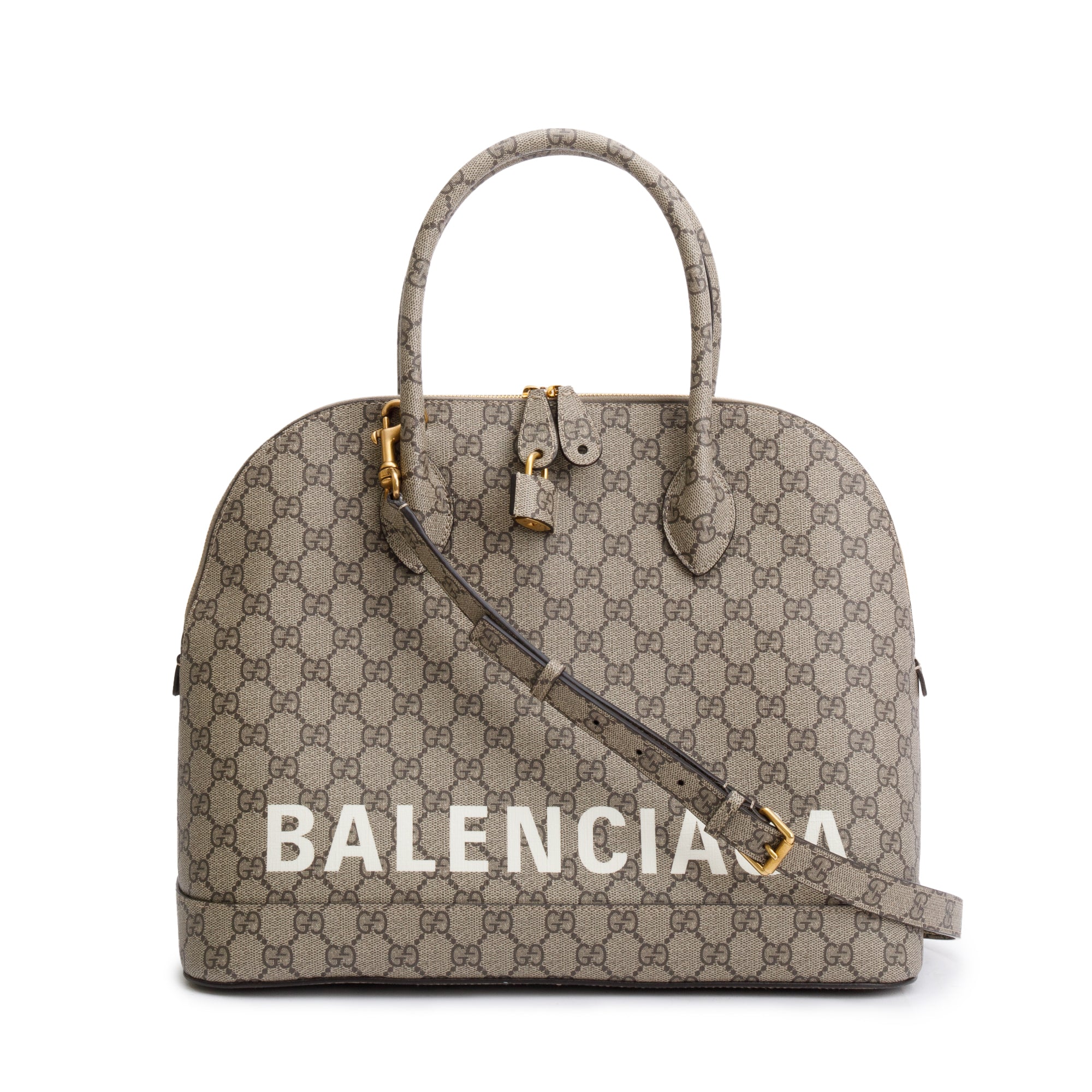 Gucci x Balenciaga The Hacker Project GG Supreme Medium Ville Handle Bag w/ Strap & Box