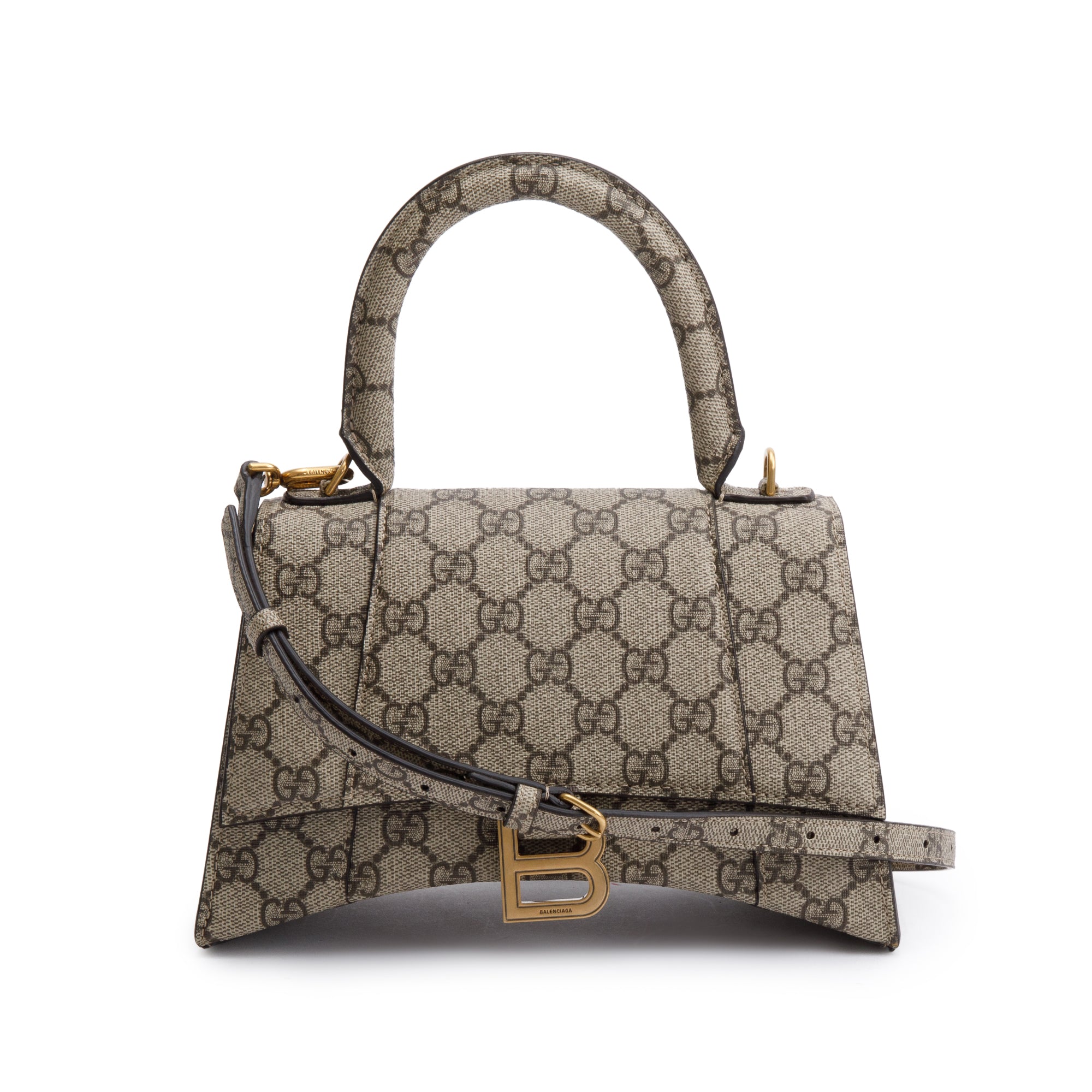Gucci x Balenciaga The Hacker Project GG Supreme Small Hourglass Top Handle Bag w/ Strap & Box