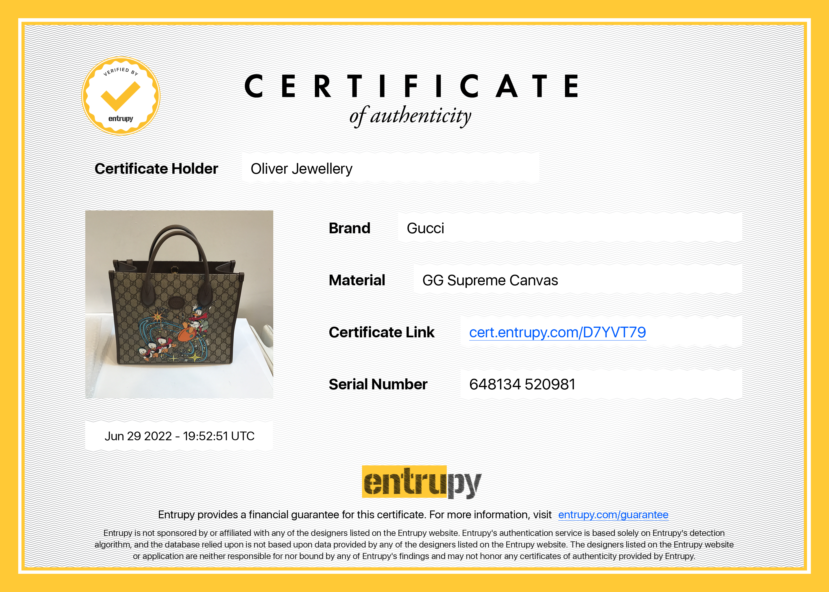 Gucci x Disney Donald Duck GG Supreme Convertible Tote