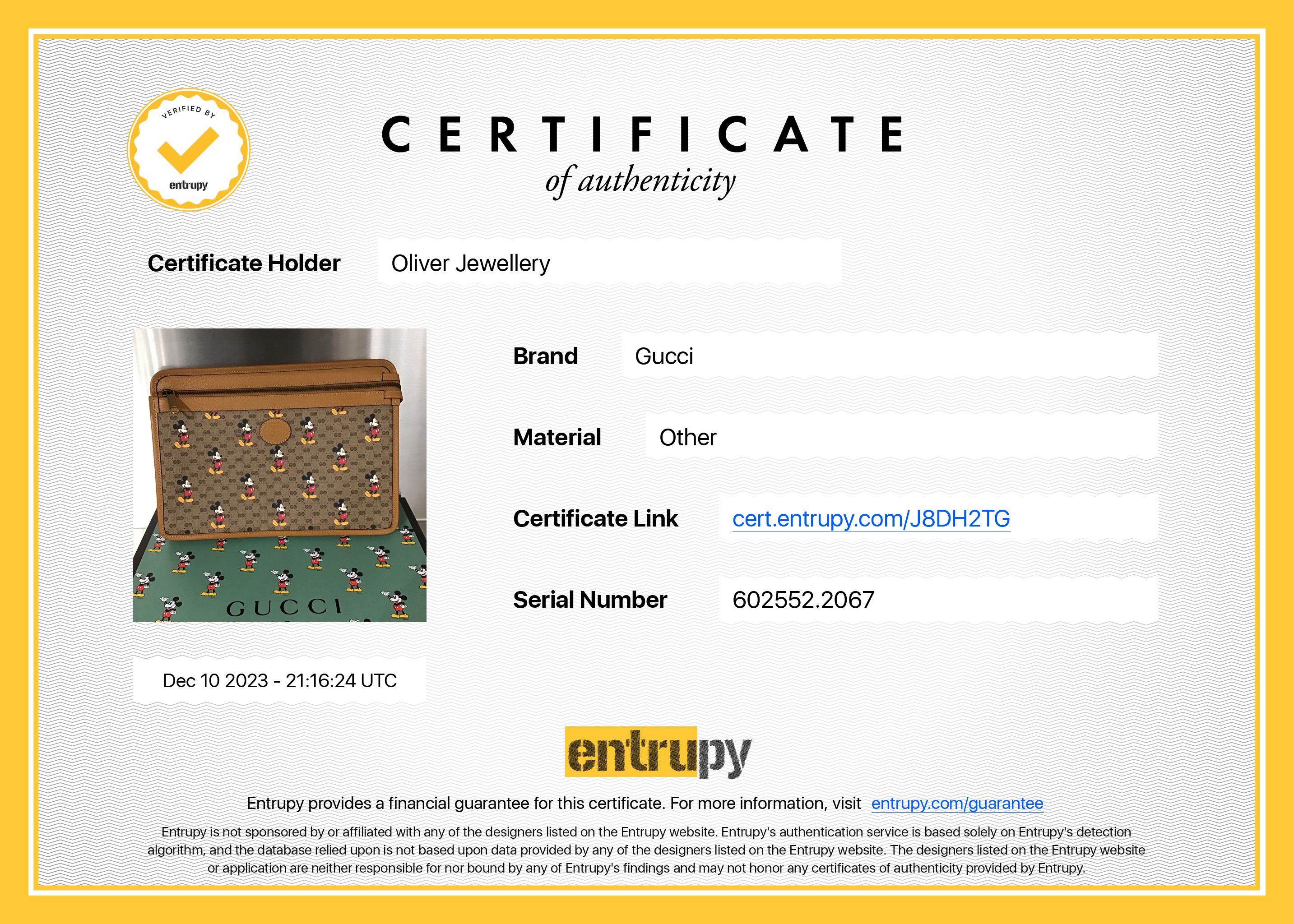 Gucci x Disney GG Supreme Mickey Mouse Pouch w/ Box