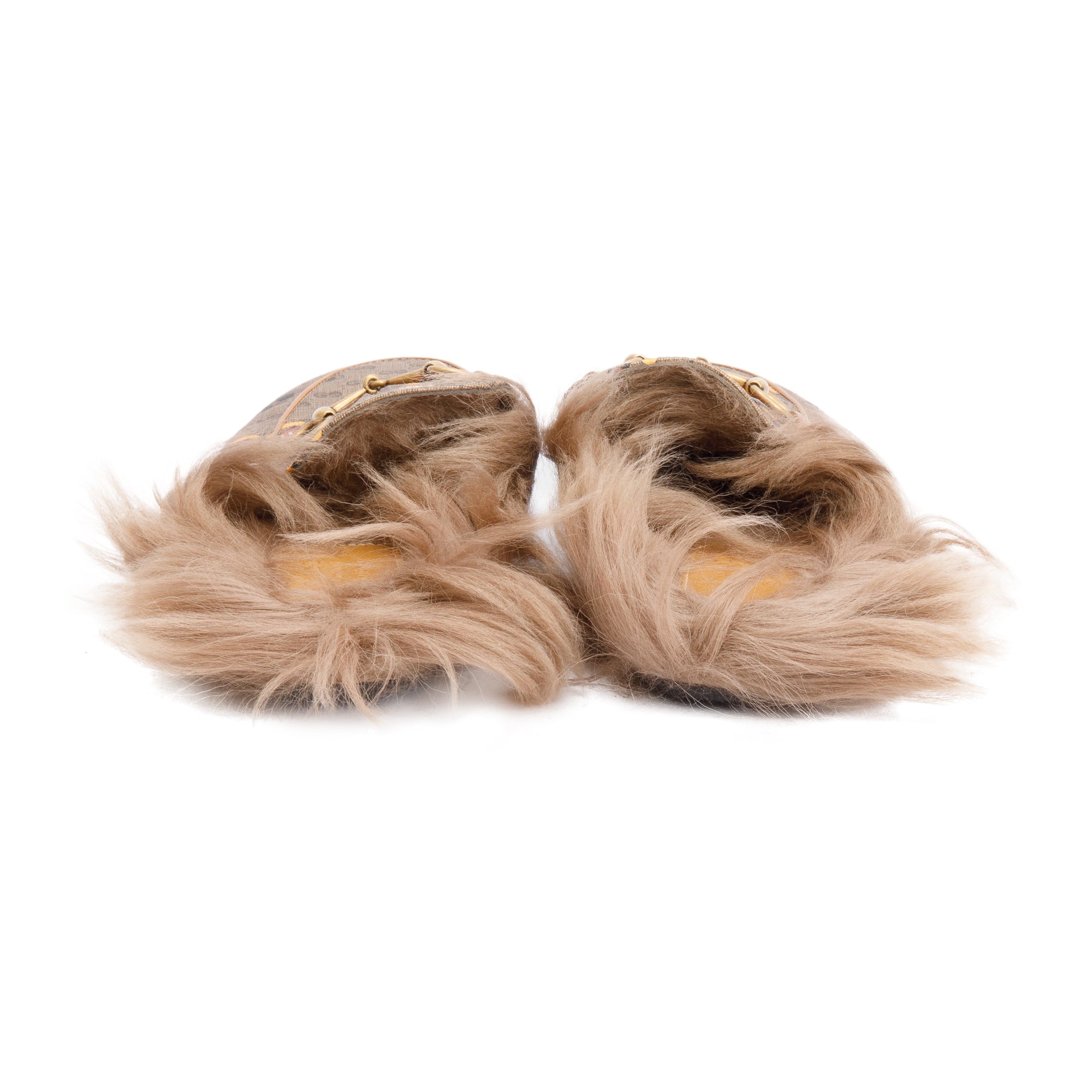 Gucci x Disney Mickey Mouse Princetown Micro GG Canvas Horsebit Mules, Size 38