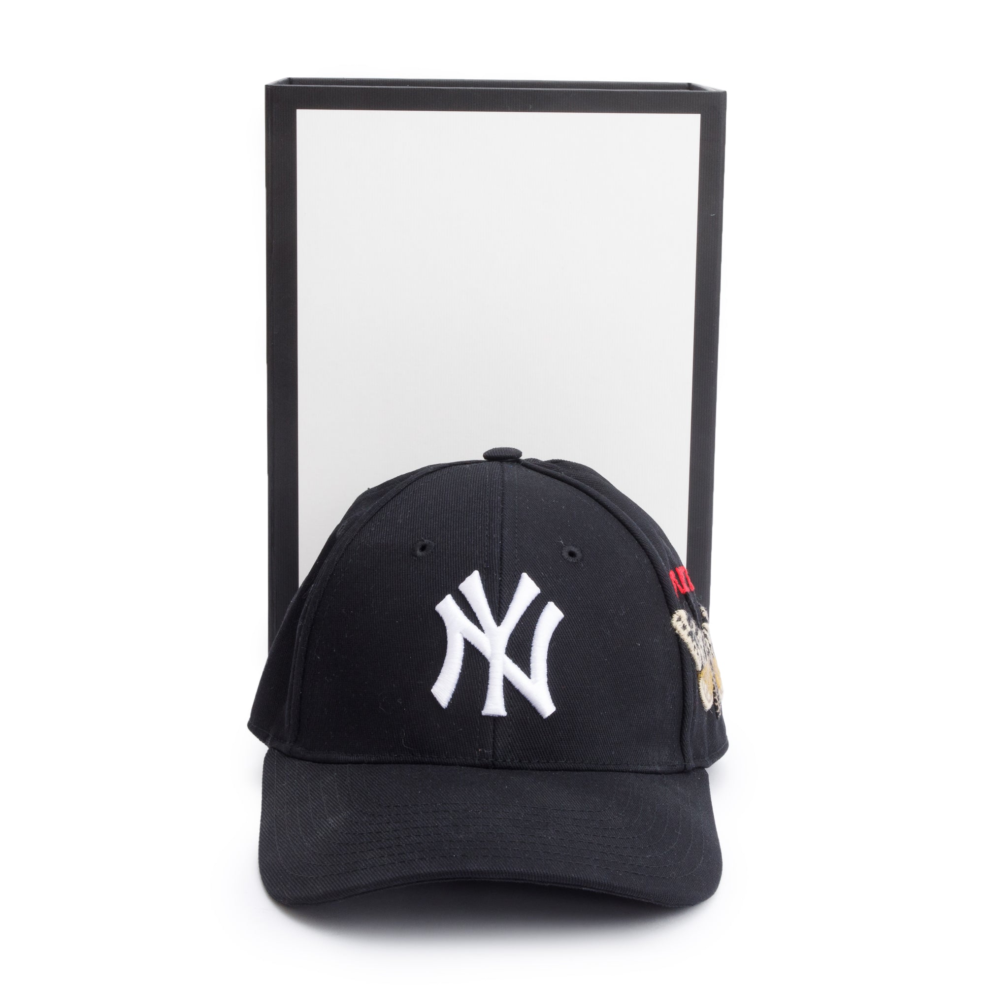 Gucci x MLB Black Canvas NY Yankees Baseball Hat, Size S 57 w/ Box