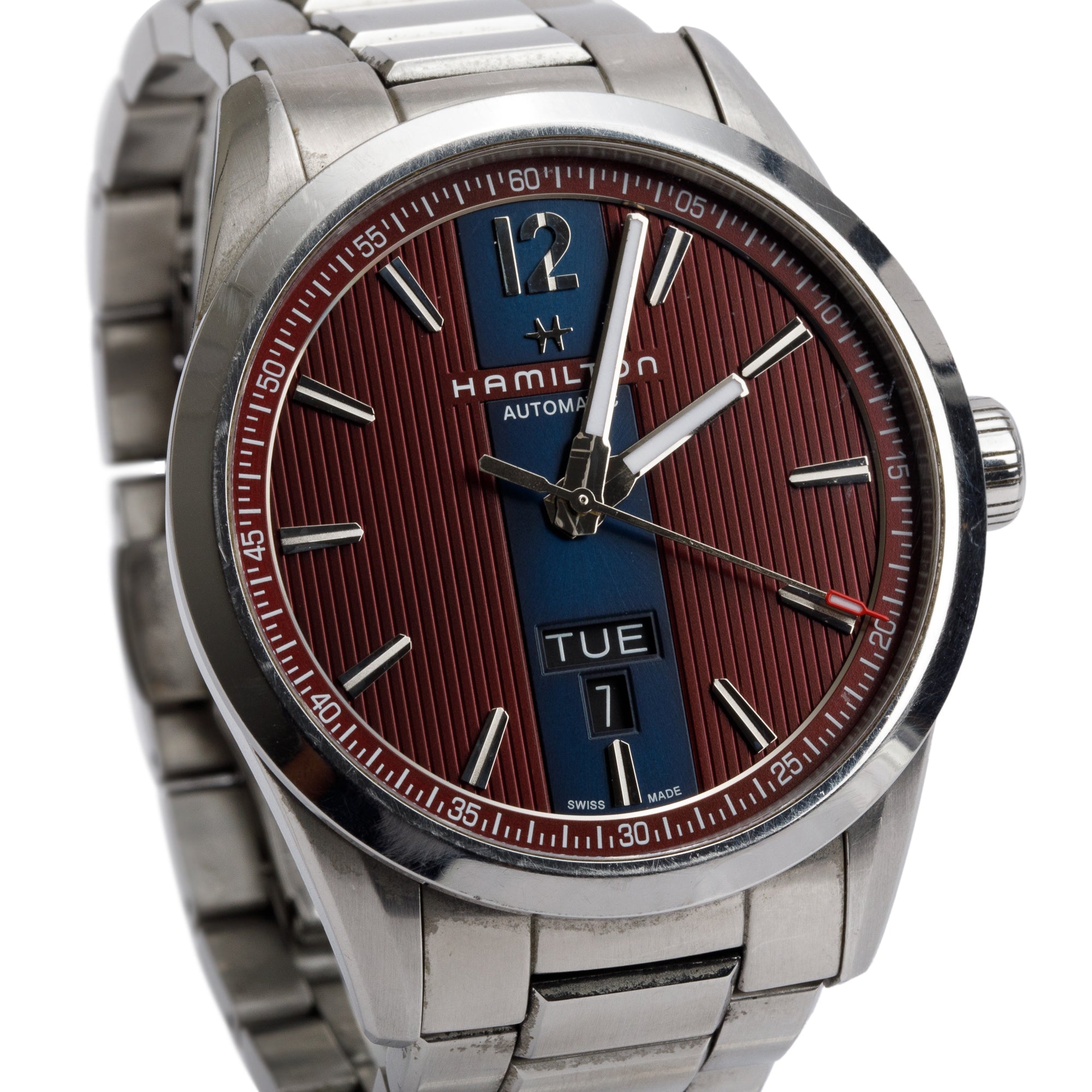 Hamilton Stainless Steel Broadway 42 MM Automatic Watch w/ Box & Papers