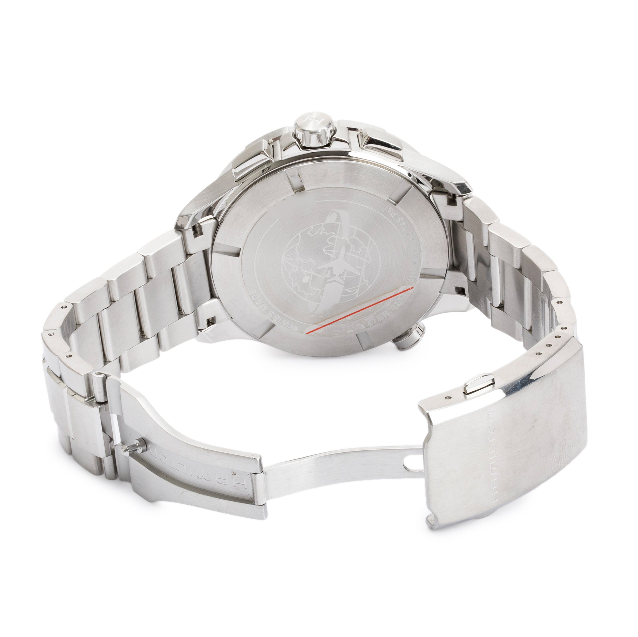 Hamilton Stainless Steel Khaki Aviation Worldtimer Chronograph 45 MM Watch w/ Case