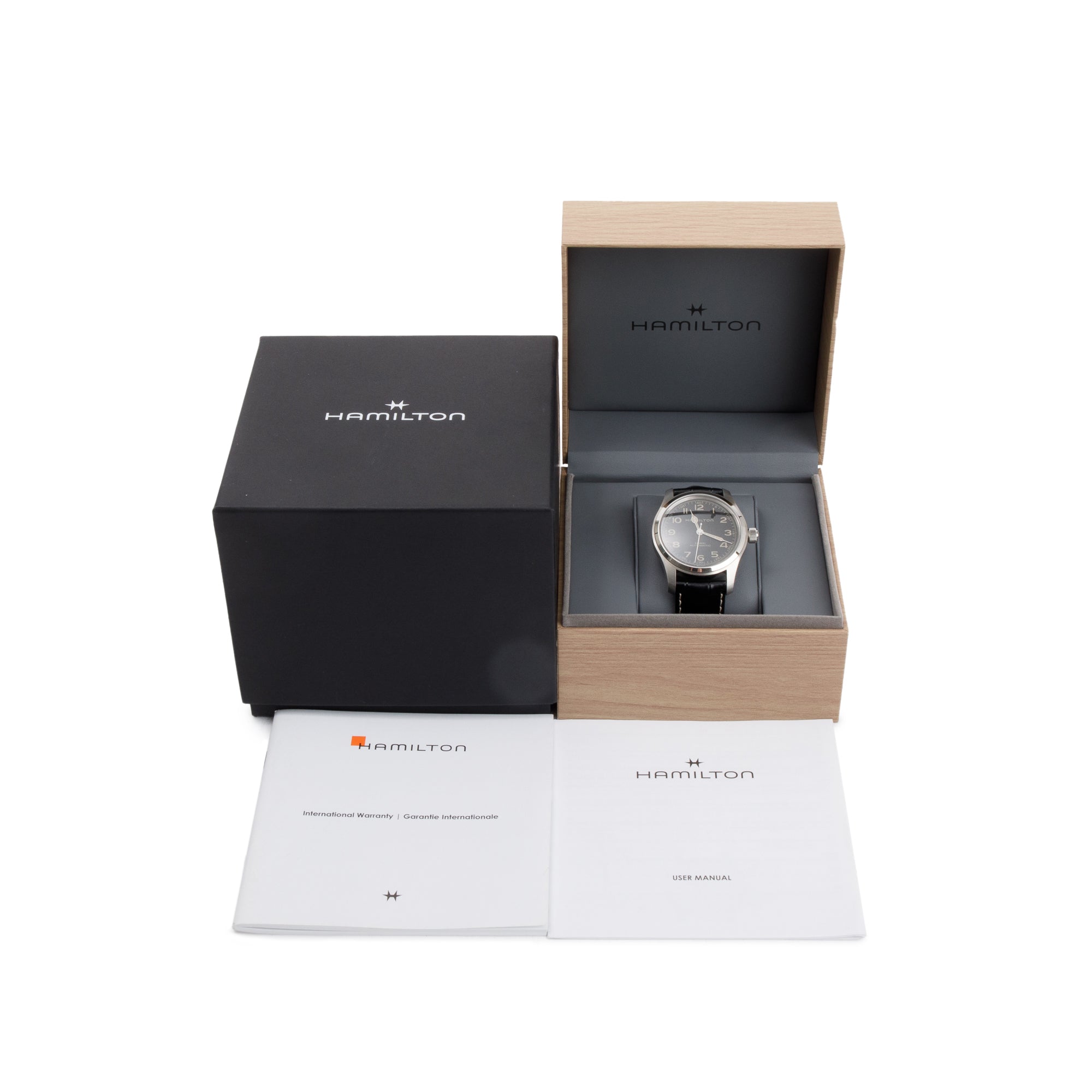 Hamilton Stainless Steel Khaki Field 42 MM Automatic Watch w/ Box & Papers