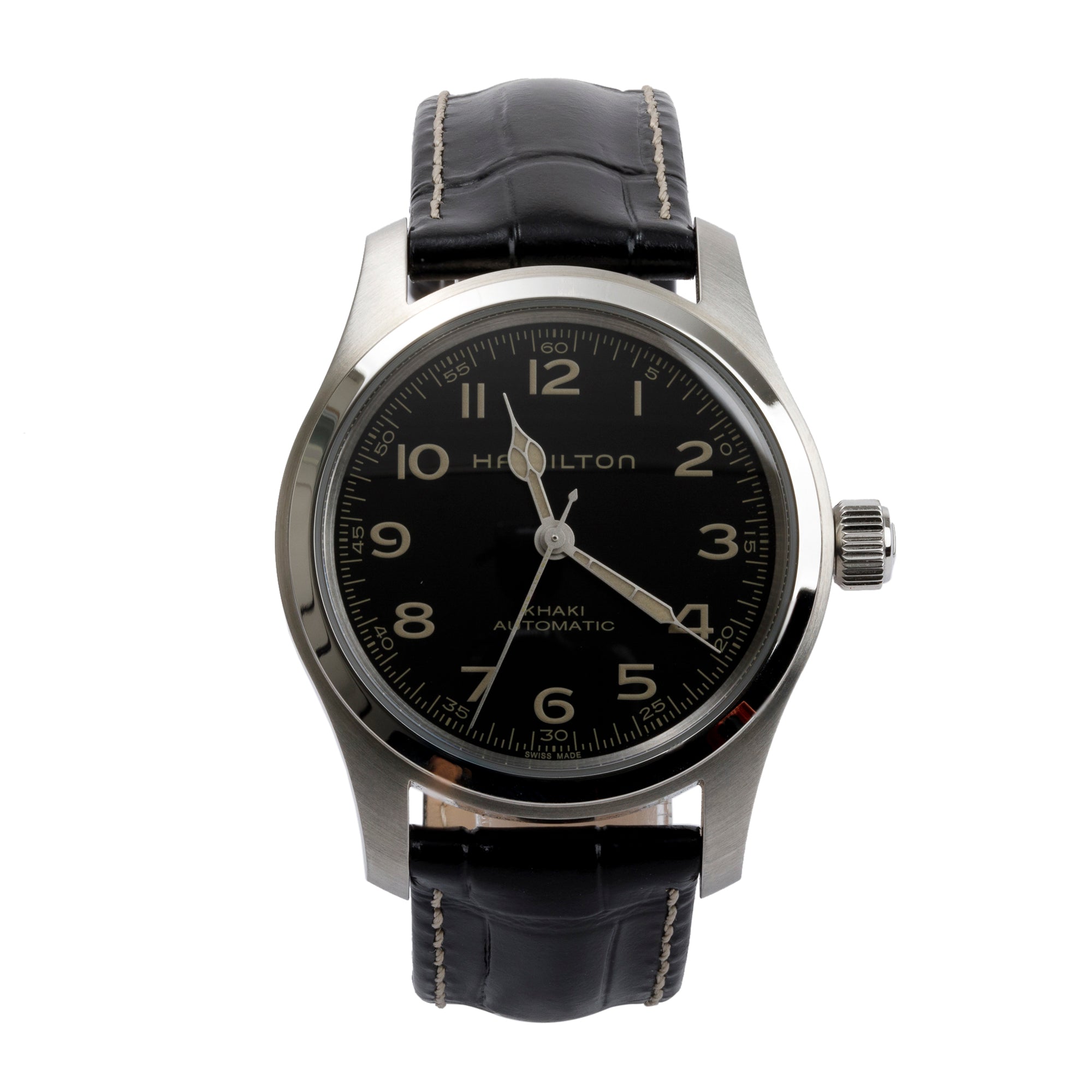 Hamilton Stainless Steel Khaki Field 42 MM Automatic Watch w/ Box & Papers