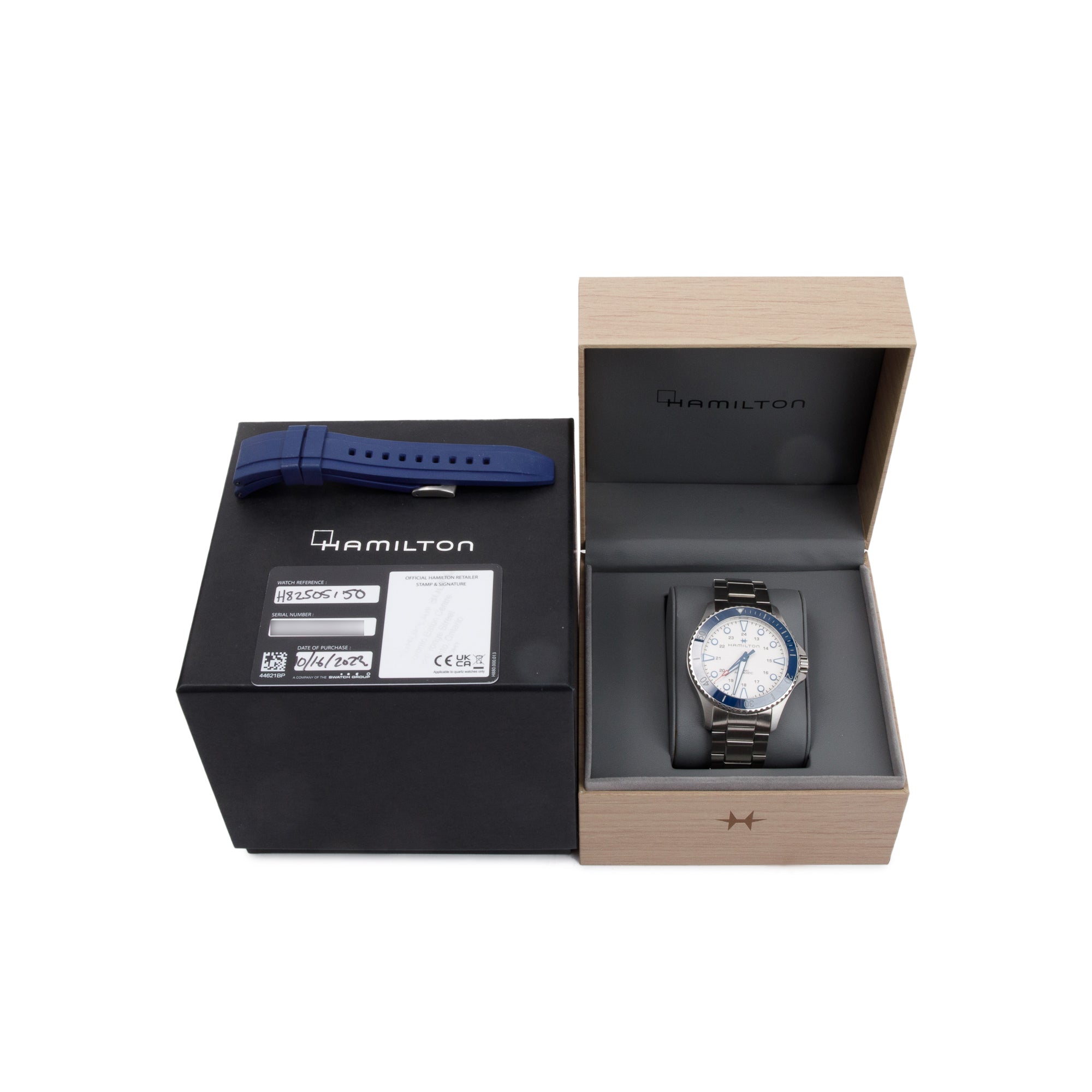 Hamilton Stainless Steel Khaki Navy Scuba 43 MM Automatic Watch w/ Box, Papers & Extra Strap