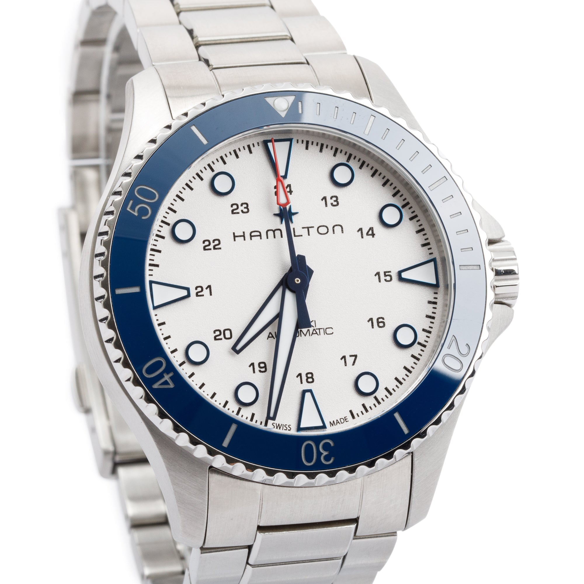 Hamilton Stainless Steel Khaki Navy Scuba 43 MM Automatic Watch w/ Box, Papers & Extra Strap