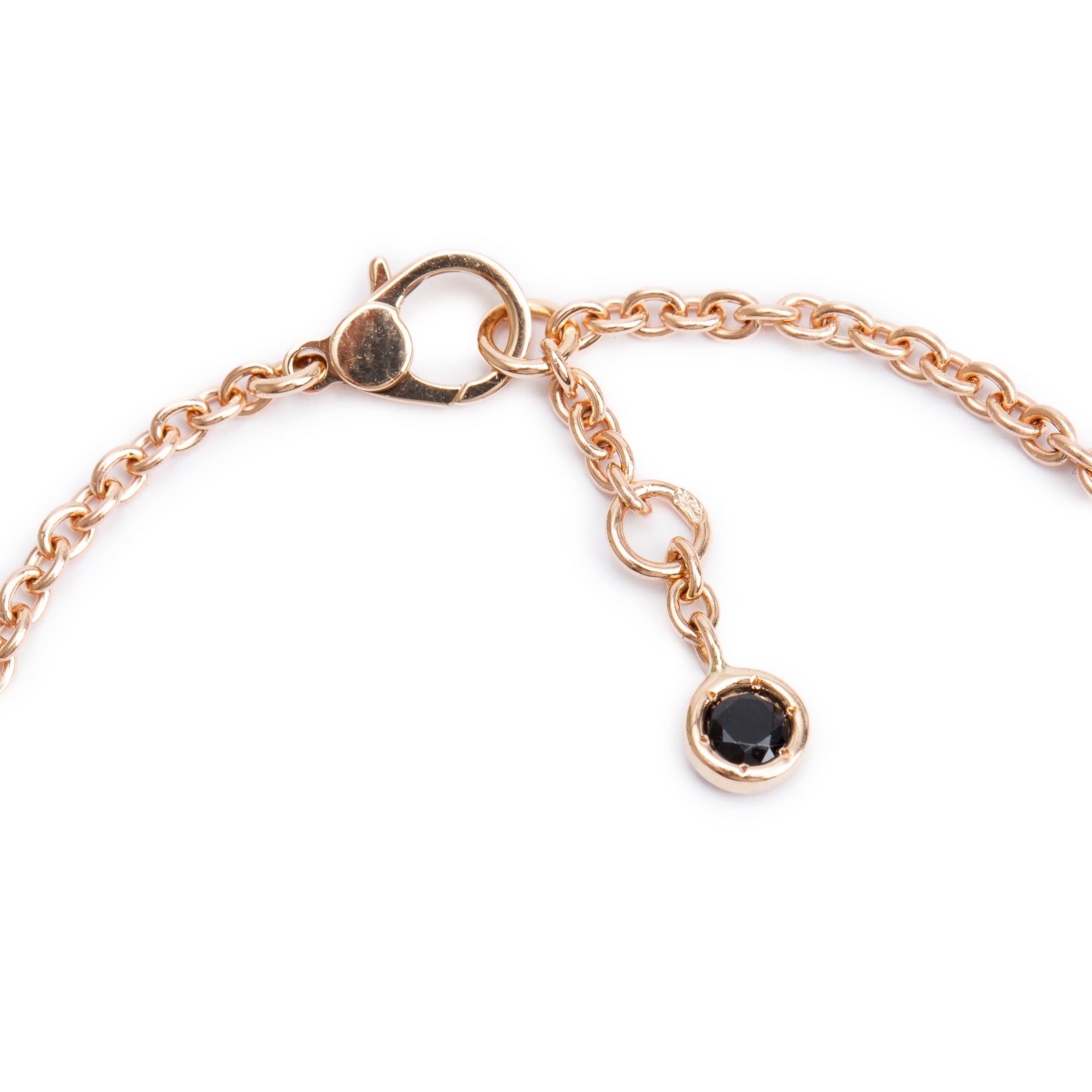 Hermes 18k Rose Gold Black Spinel Finesse Bracelet w/ Box