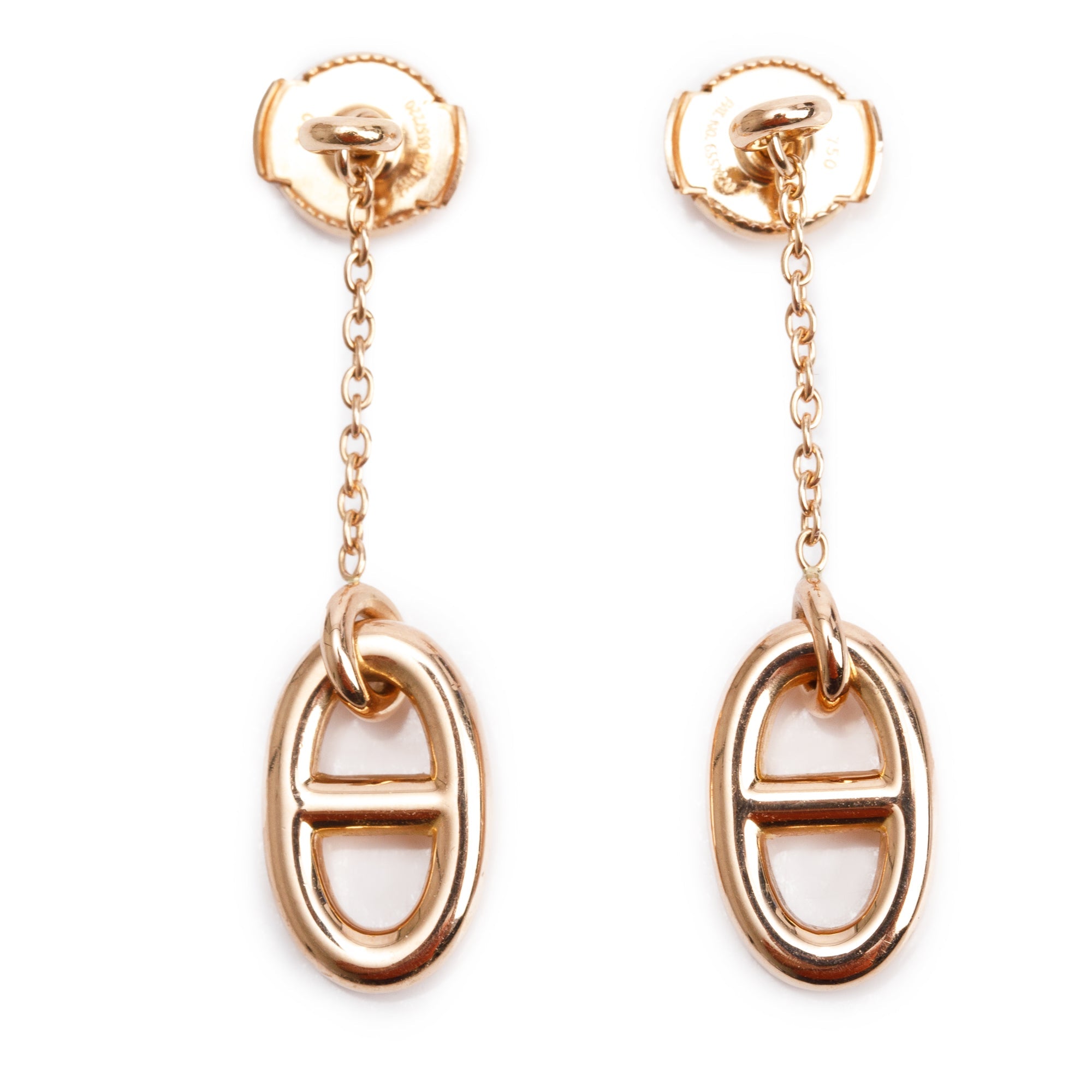 Hermes 18k Rose Gold Farandole Drop Earrings