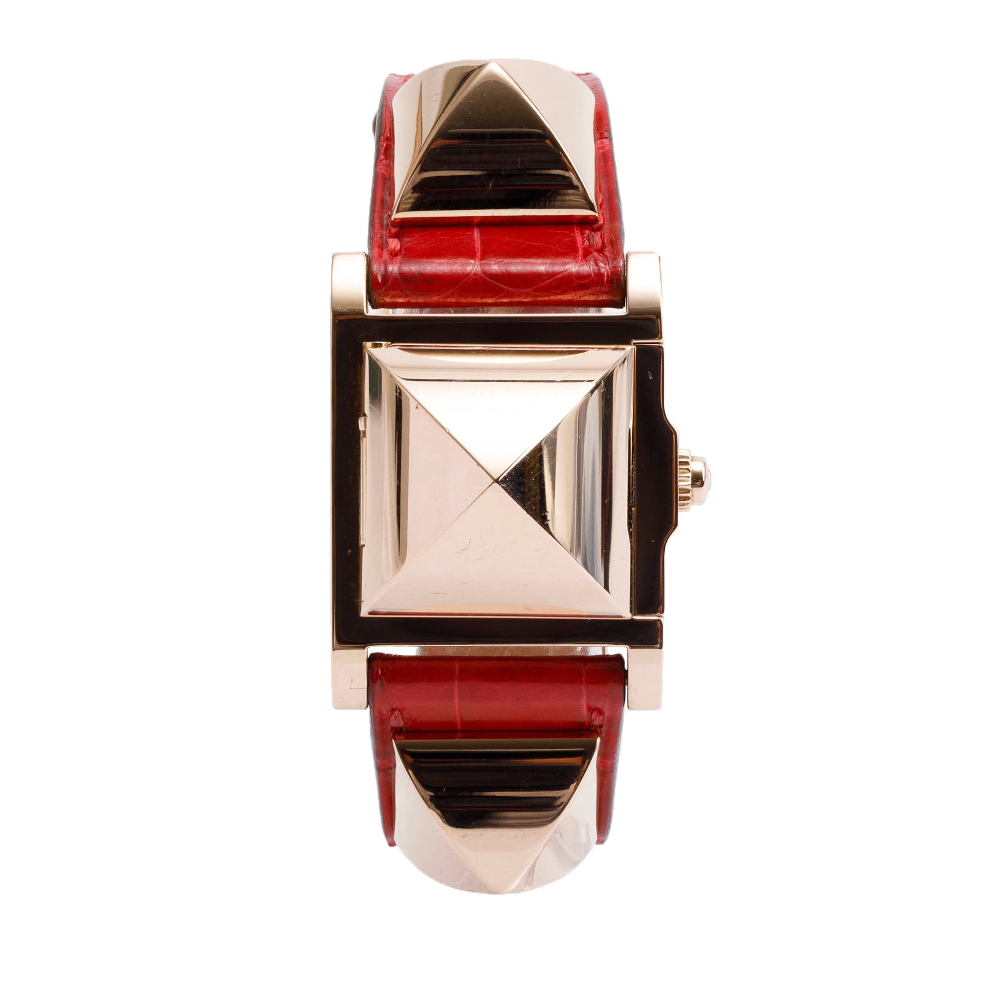 Hermes 18k Rose Gold Medor Watch w/ Box