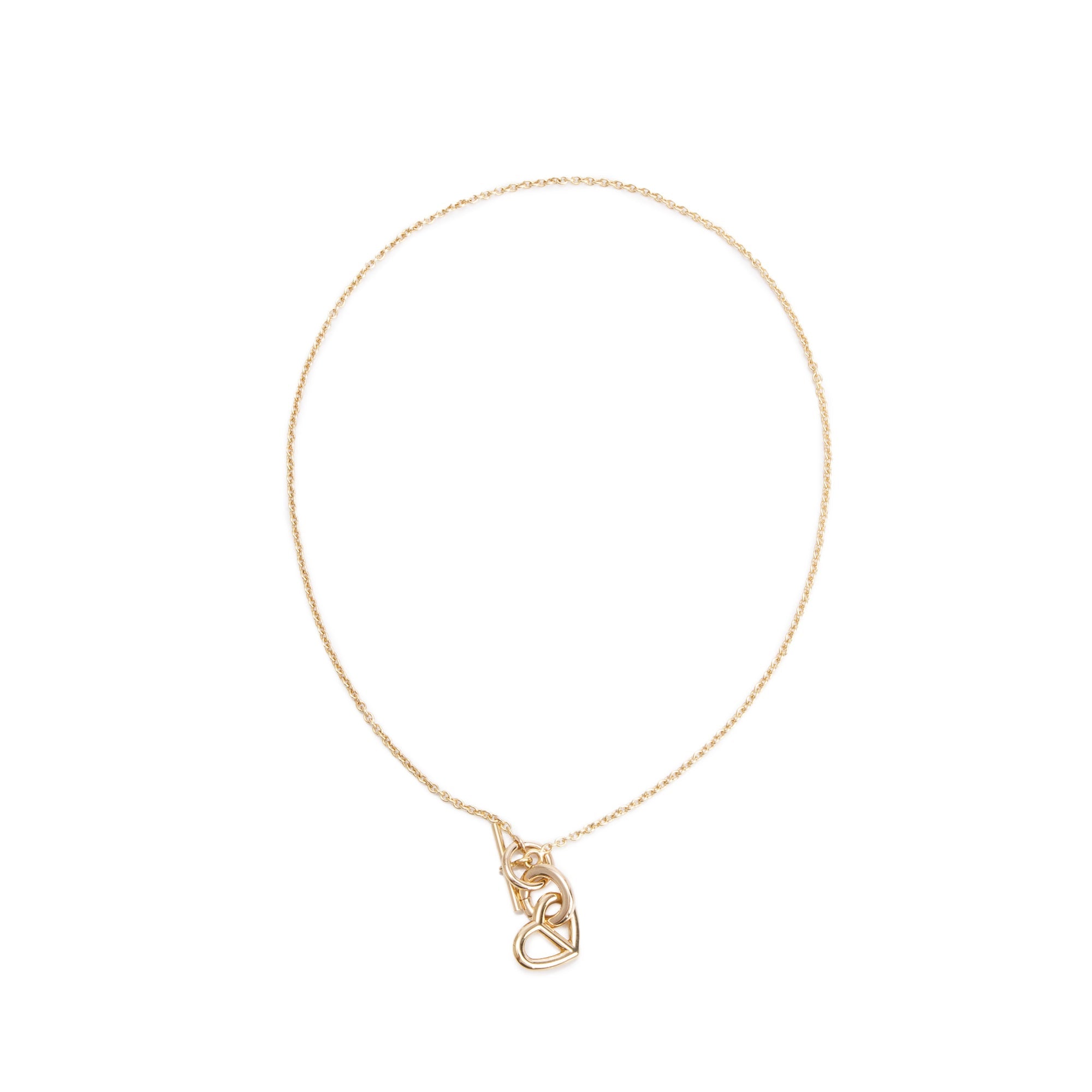 Hermes 18k Yellow Gold Chaine D'Ancre Heart Toggle Necklace