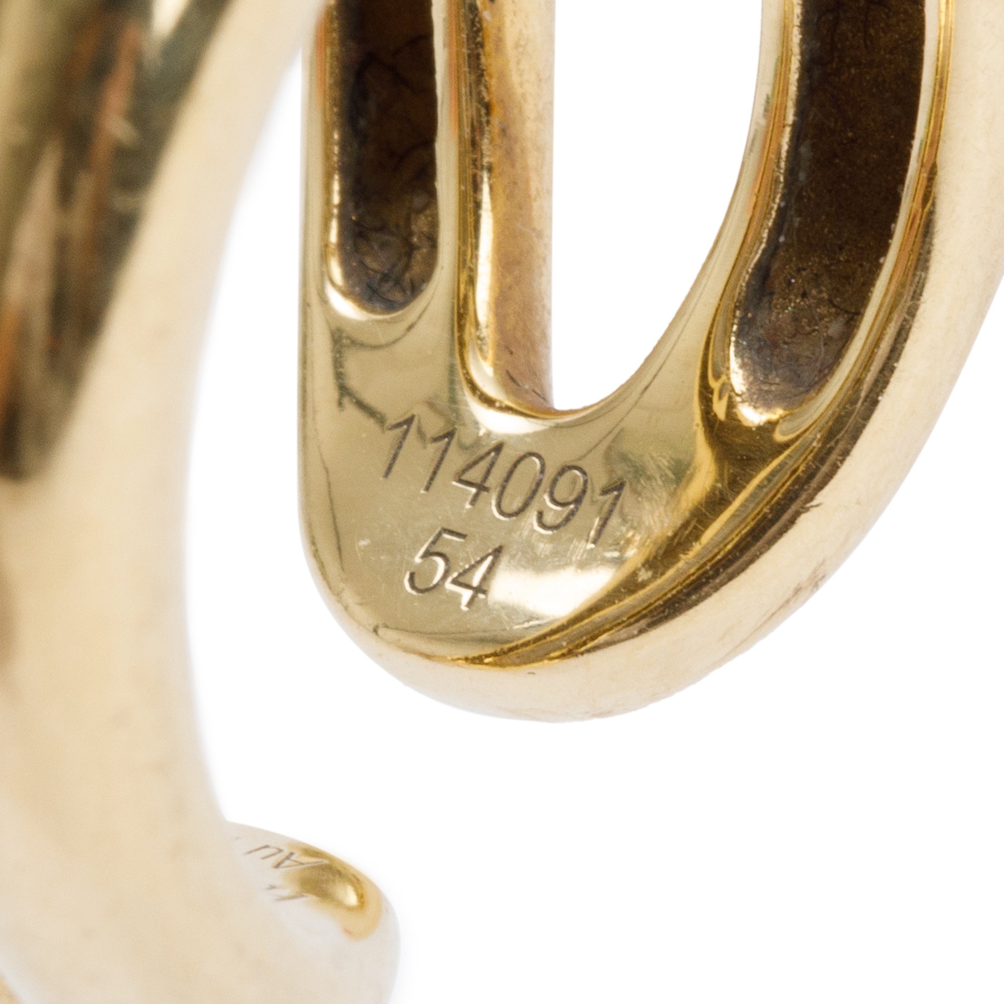 Hermes 18k Yellow Gold Osmose Ring, Size 54 7