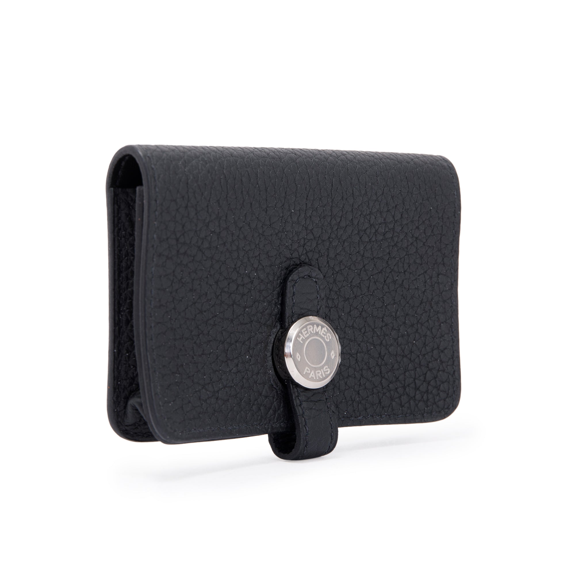 Hermes 2020 Black Clemence Dogon Card Holder w/ Box