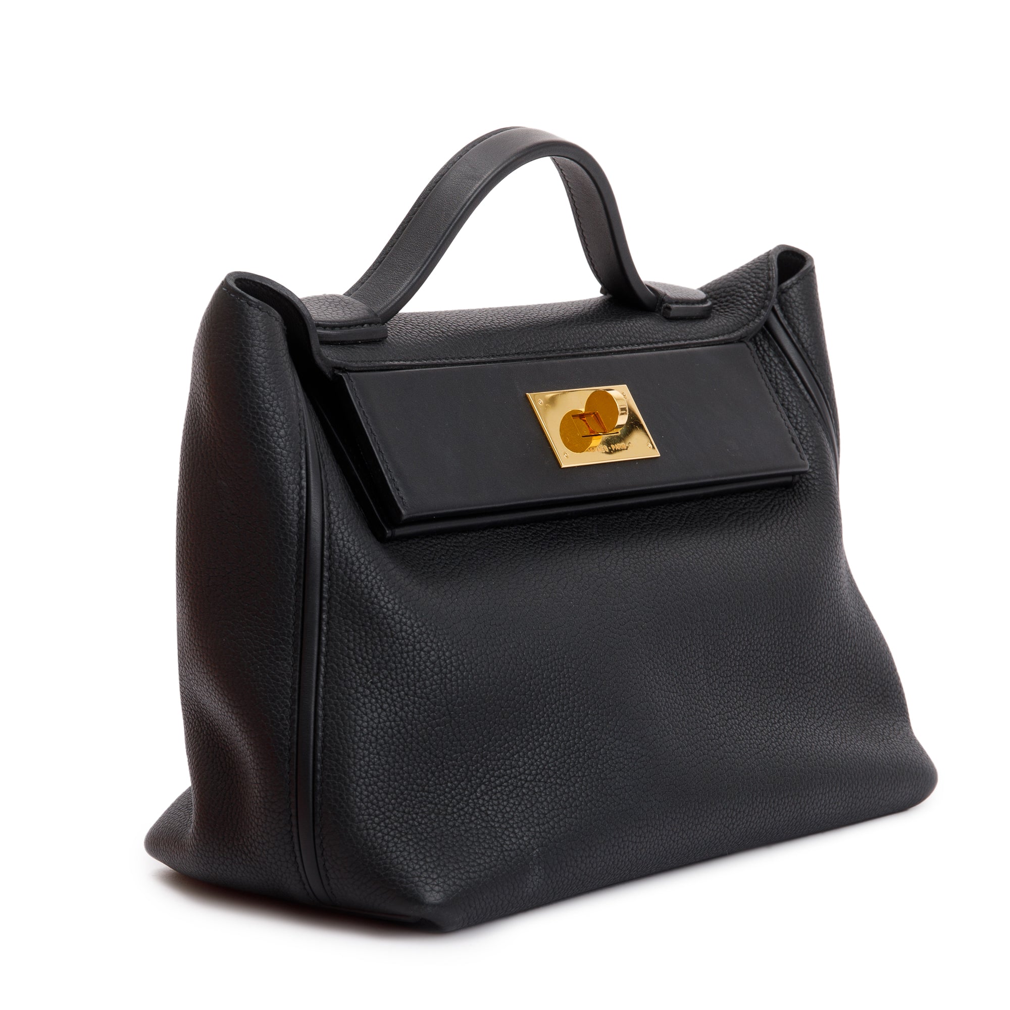 Hermes 2020 Black Noir Togo & Swift Leather 24/24 29 w/ Strap & Box