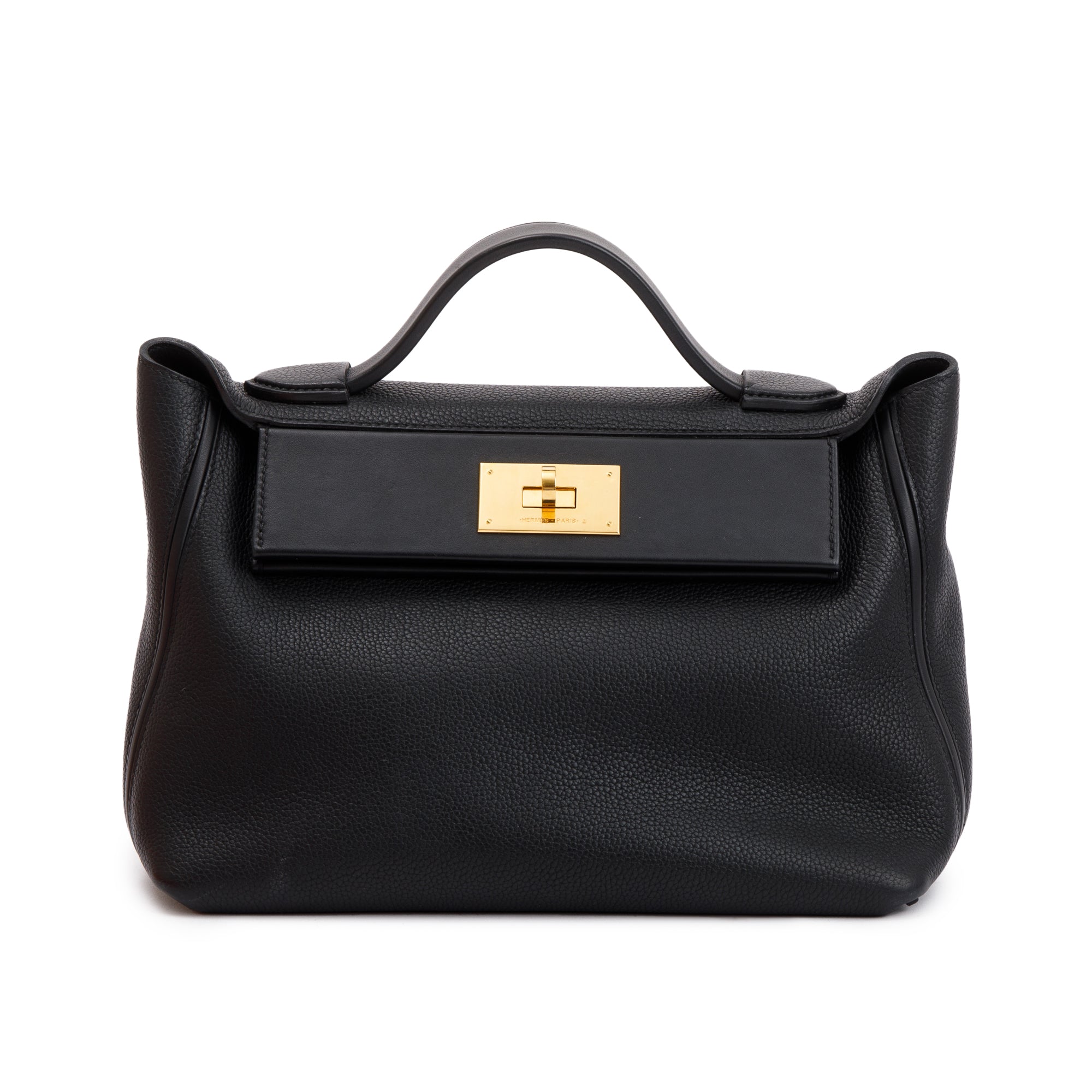 Hermes 2020 Black Noir Togo & Swift Leather 24/24 29 w/ Strap & Box