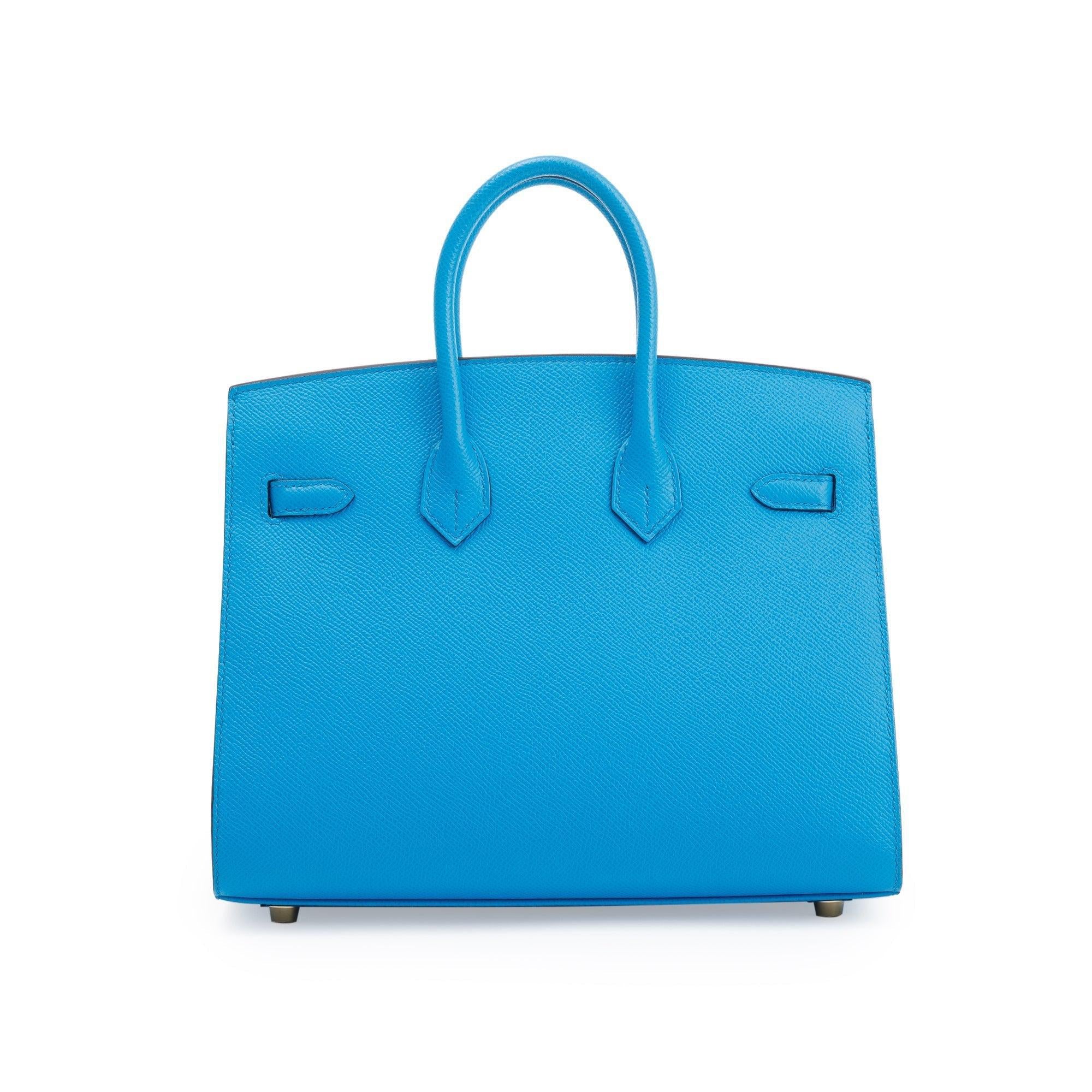 Hermes 2020 Blue Epsom Birkin Sellier 25 w/ Box