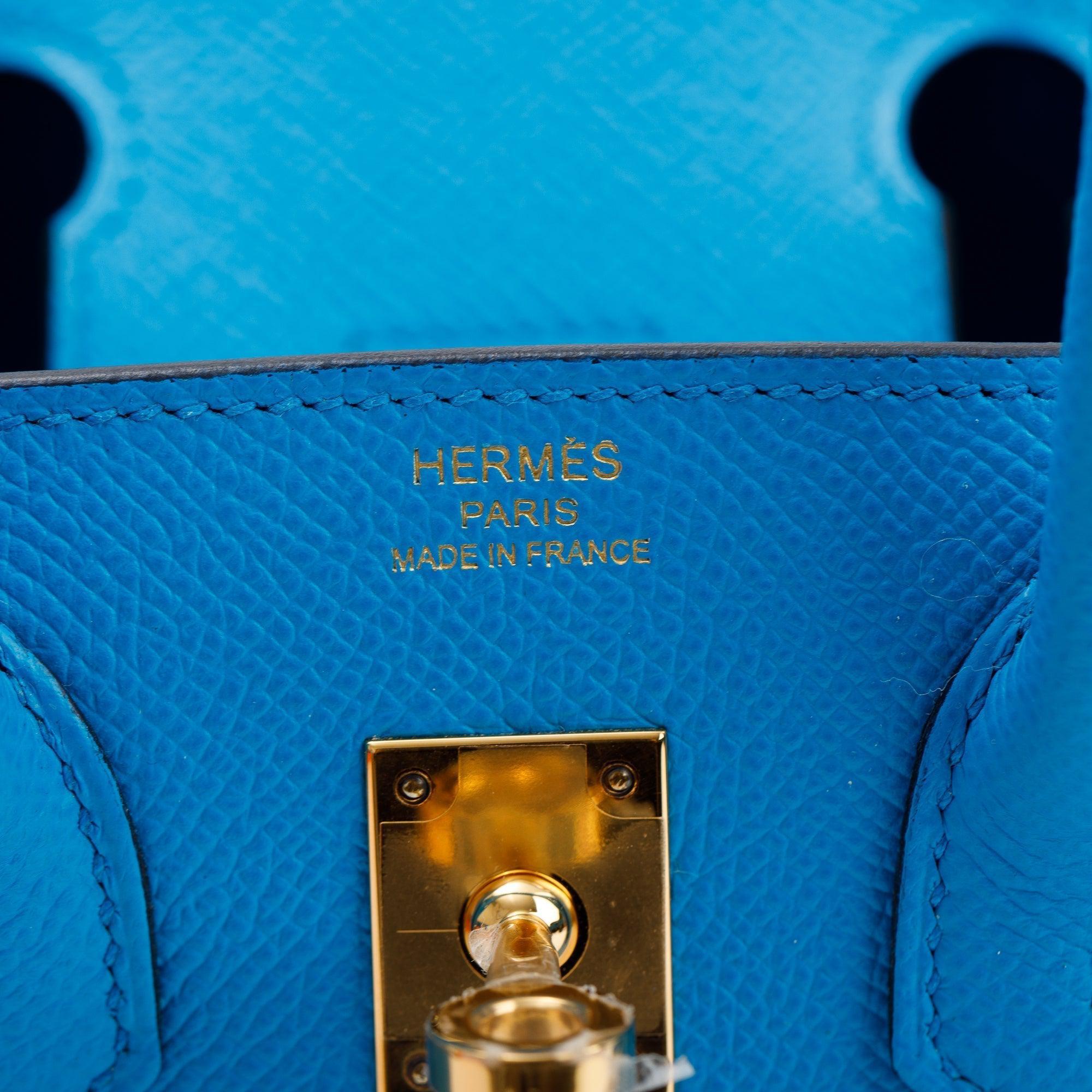 Hermes 2020 Blue Epsom Birkin Sellier 25 w/ Box