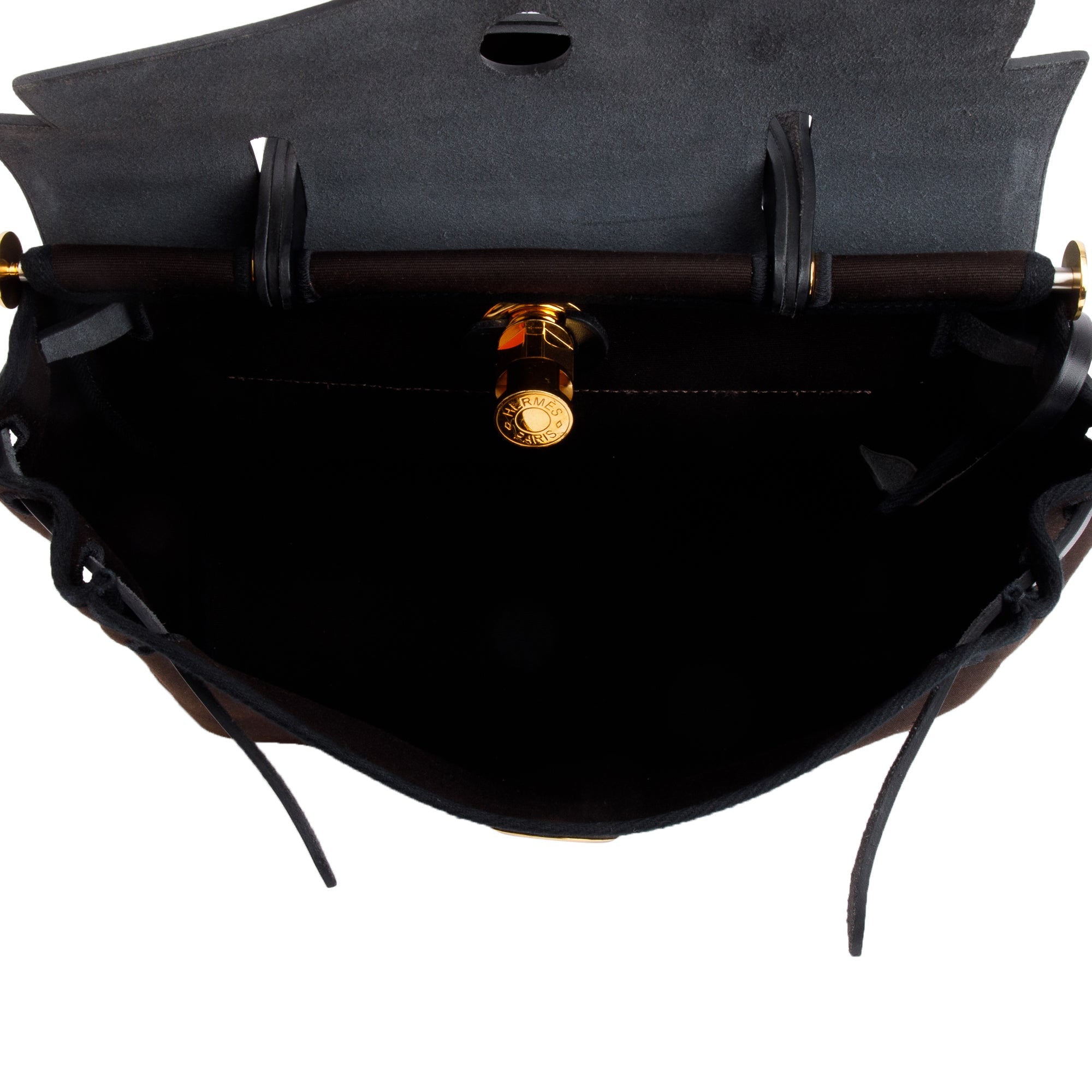 Hermes 2020 Ebene/Noir Toile Officier Vache Hunter Herbag Zip 31 w/ Box