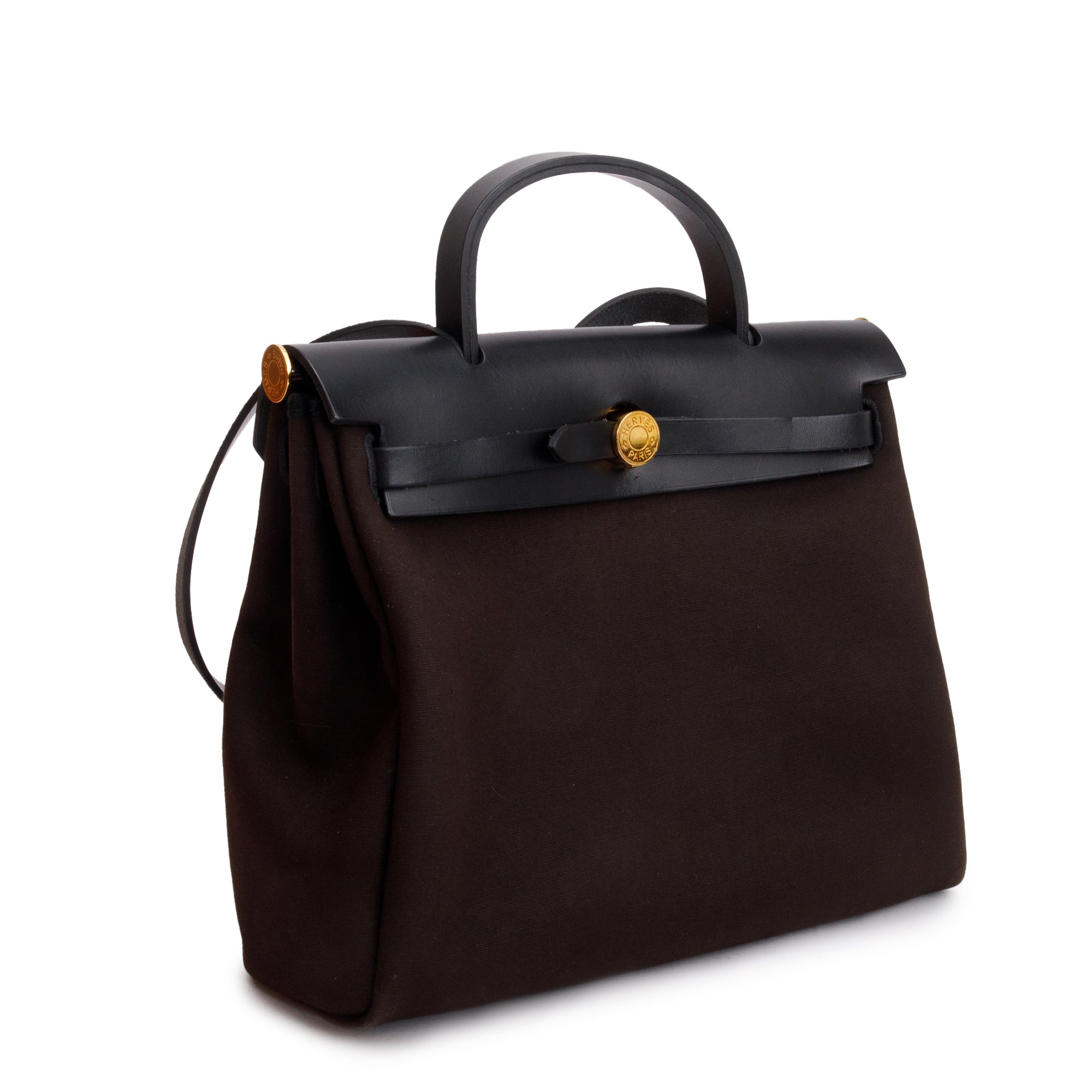 Hermes 2020 Ebene/Noir Toile Officier Vache Hunter Herbag Zip 31 w/ Box