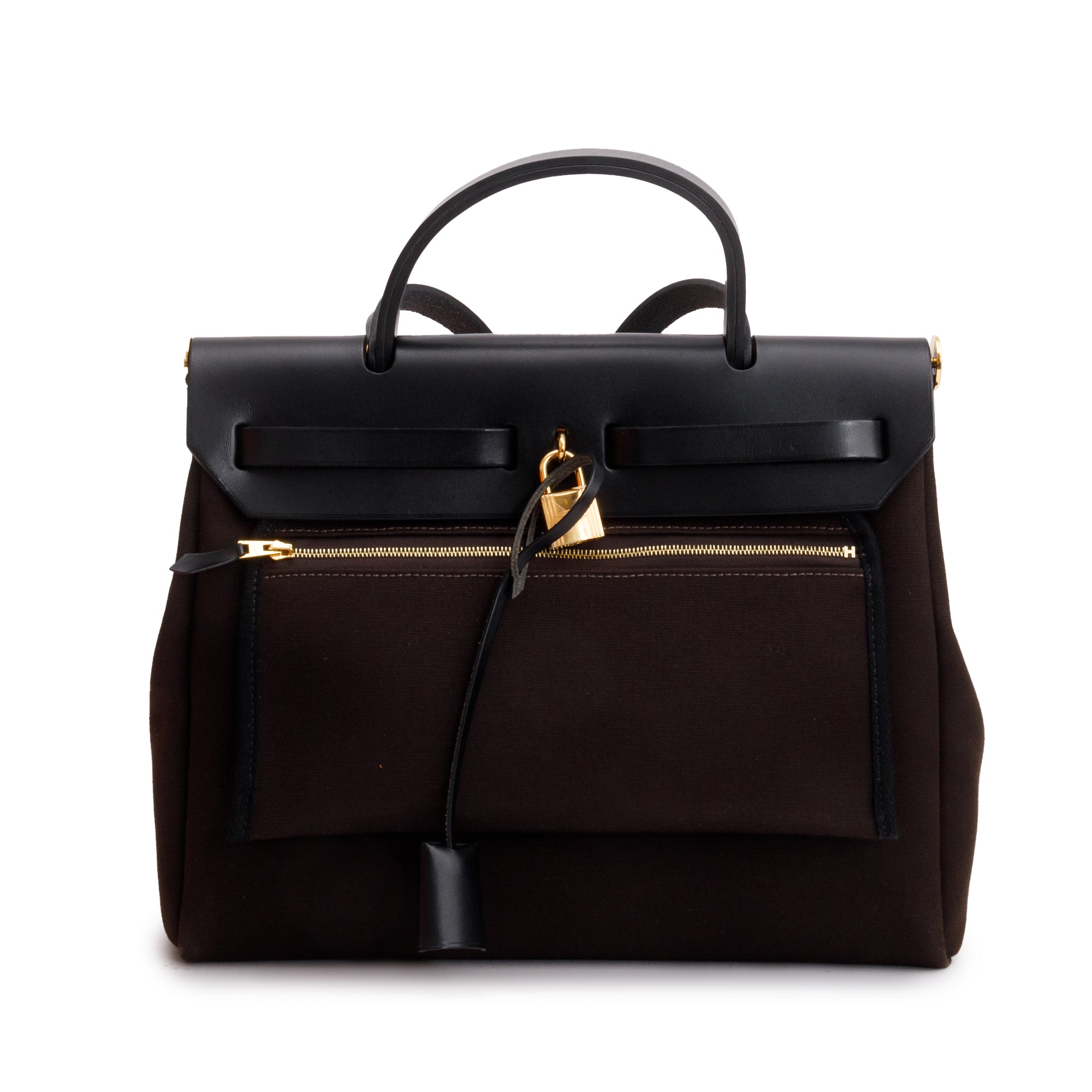 Hermes 2020 Ebene/Noir Toile Officier Vache Hunter Herbag Zip 31 w/ Box