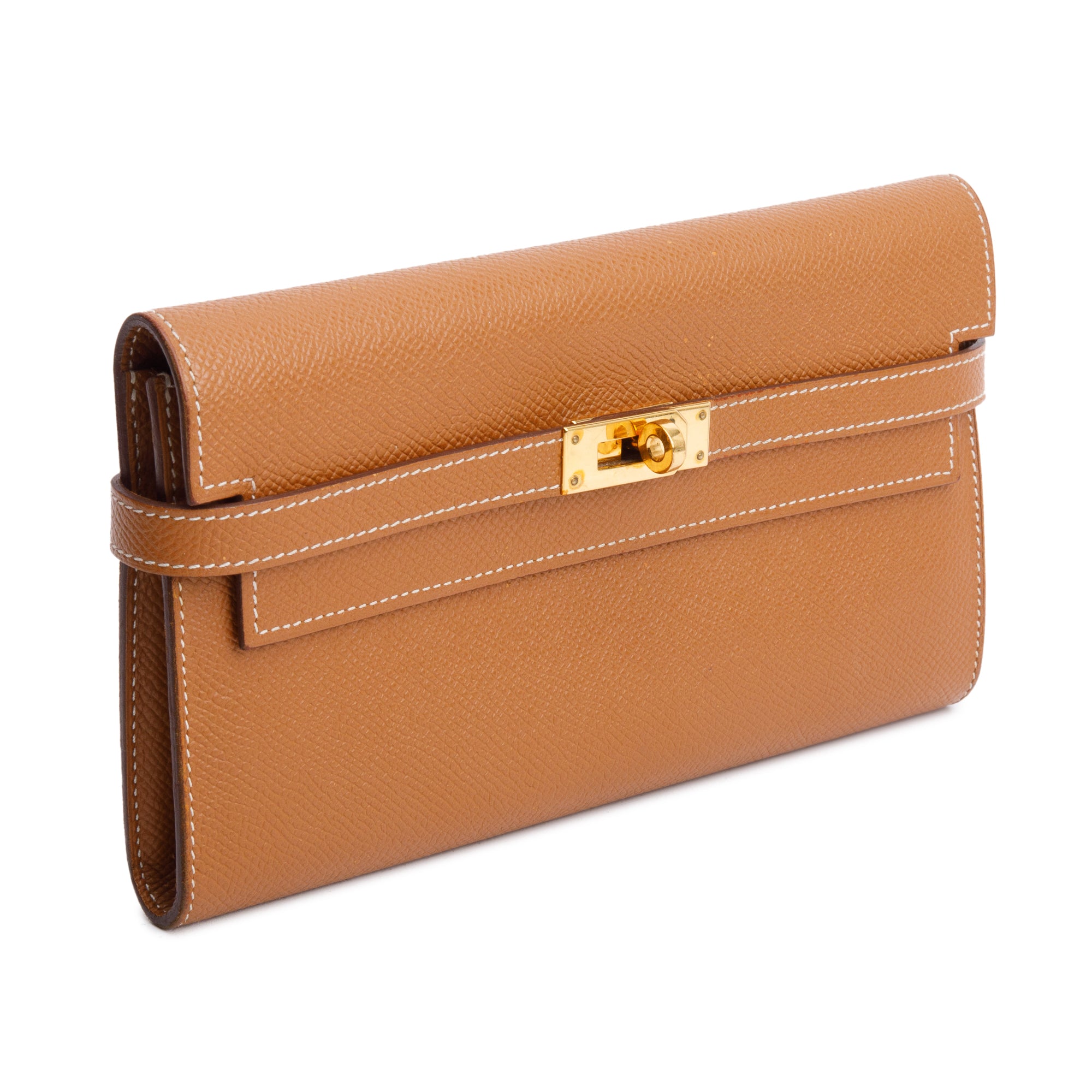 Hermes 2020 Gold Epsom Leather Classic Kelly Longue Wallet