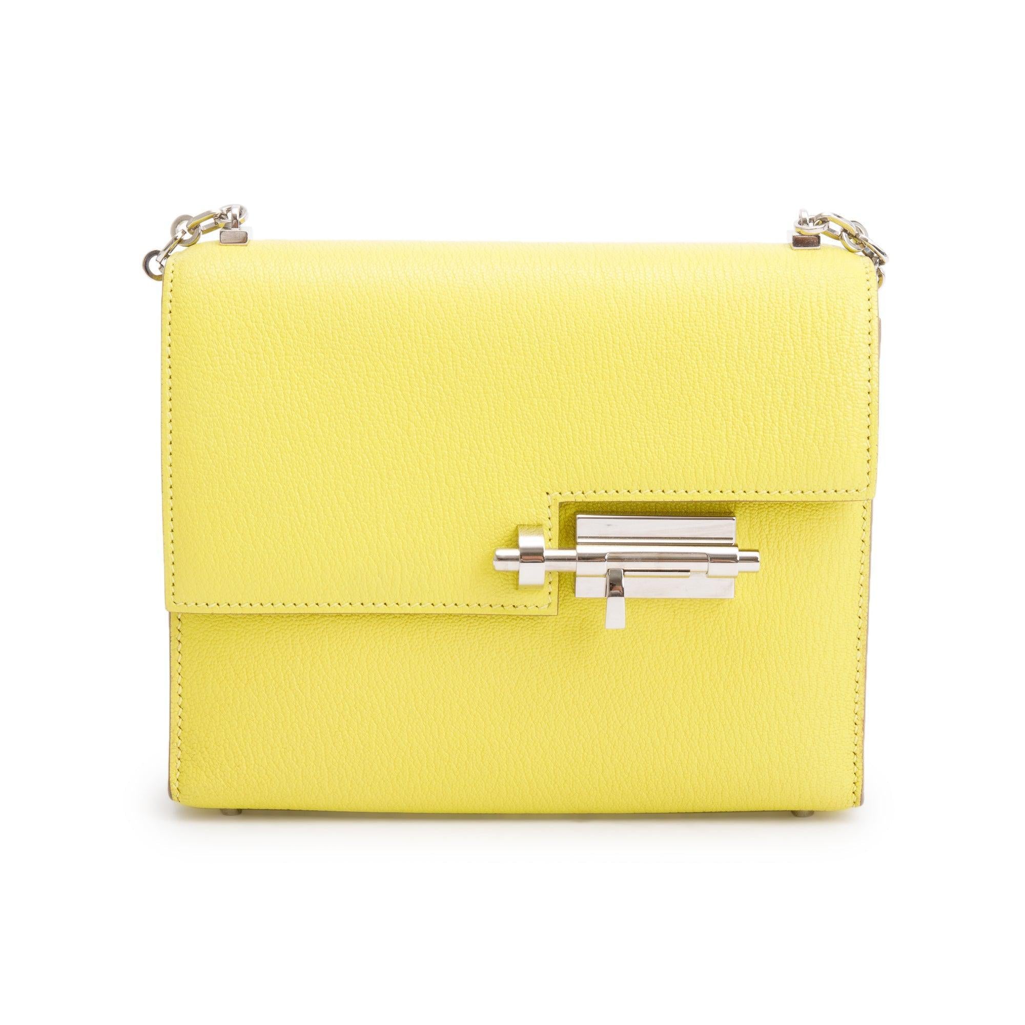 Hermes 2020 Lime Chevre Mysore Mini Verrou Chaine 17