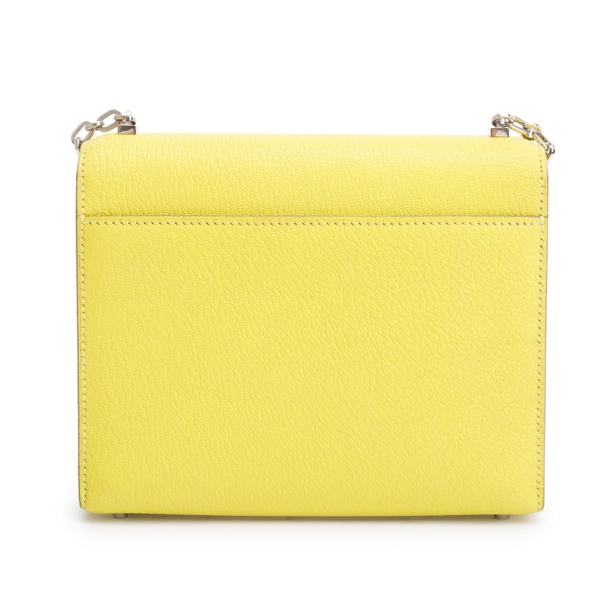 Hermes 2020 Lime Chevre Mysore Mini Verrou Chaine 17