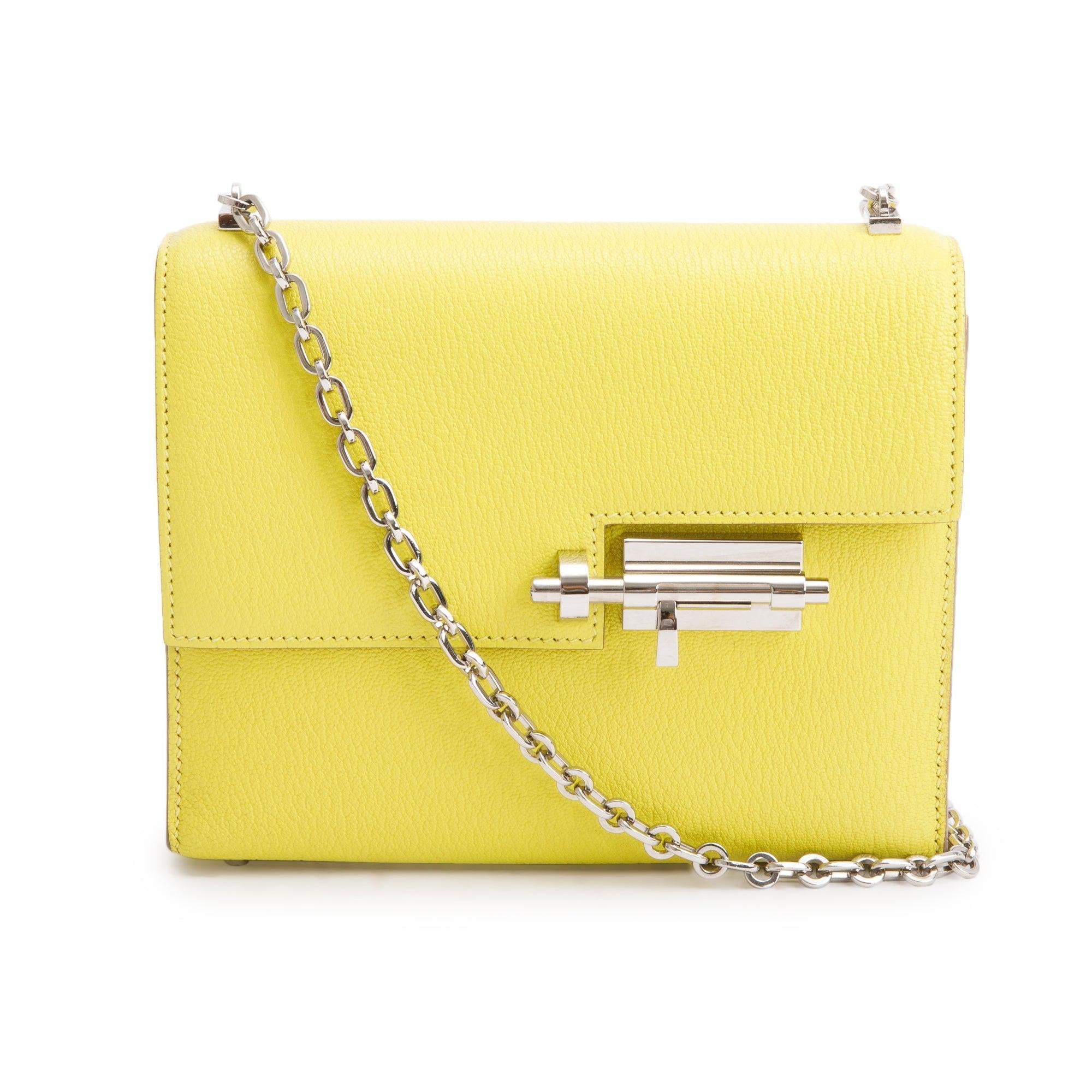 Hermes 2020 Lime Chevre Mysore Mini Verrou Chaine 17