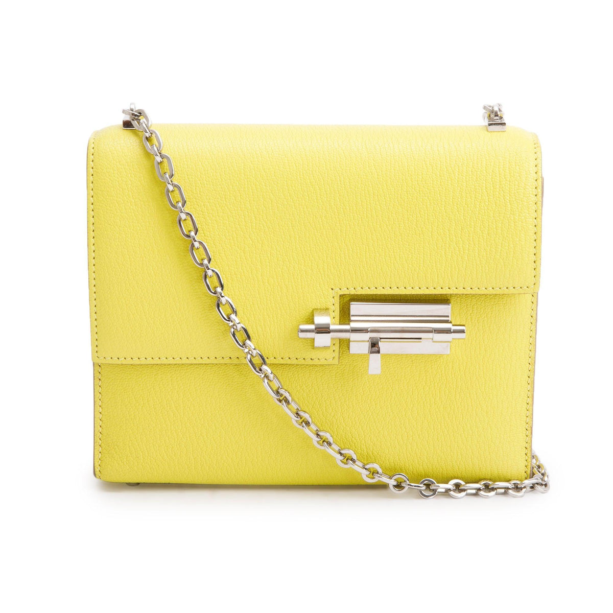 Hermes 2020 Lime Chevre Mysore Mini Verrou Chaine 17 – OLIVER'S
