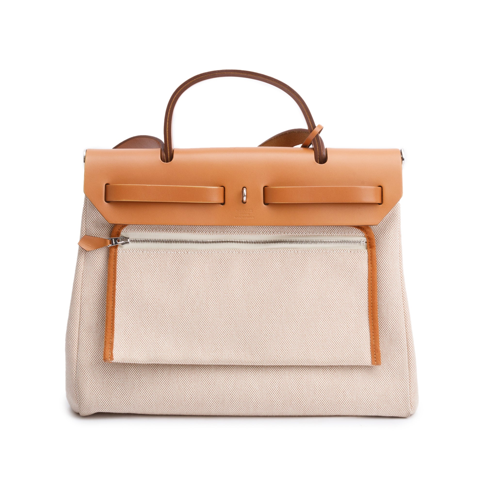 Hermes 2020 Natural Toile Militaire Vache Hunter Rose Pegase Pop Herbag Zip 31