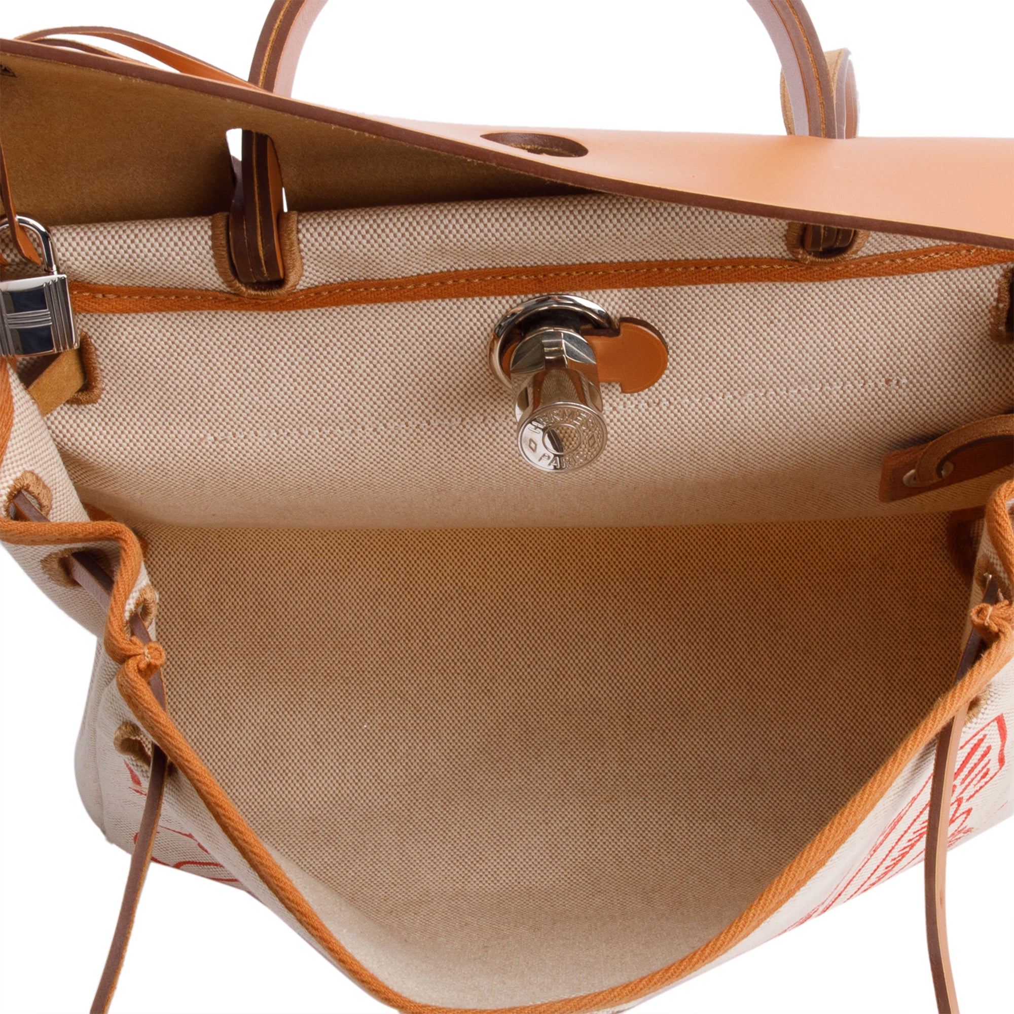 Hermes 2020 Natural Toile Militaire Vache Hunter Rose Pegase Pop Herbag Zip 31