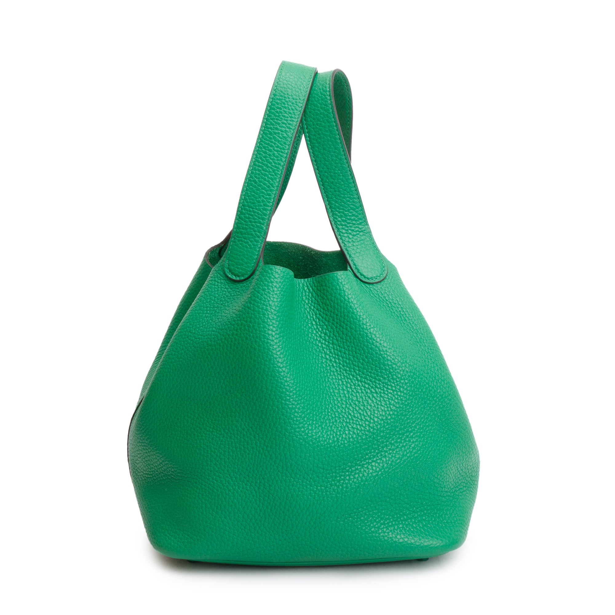 Hermes 2021 Bambou Taurillon Clemence Monochrome Picotin Lock 22 w/ Box