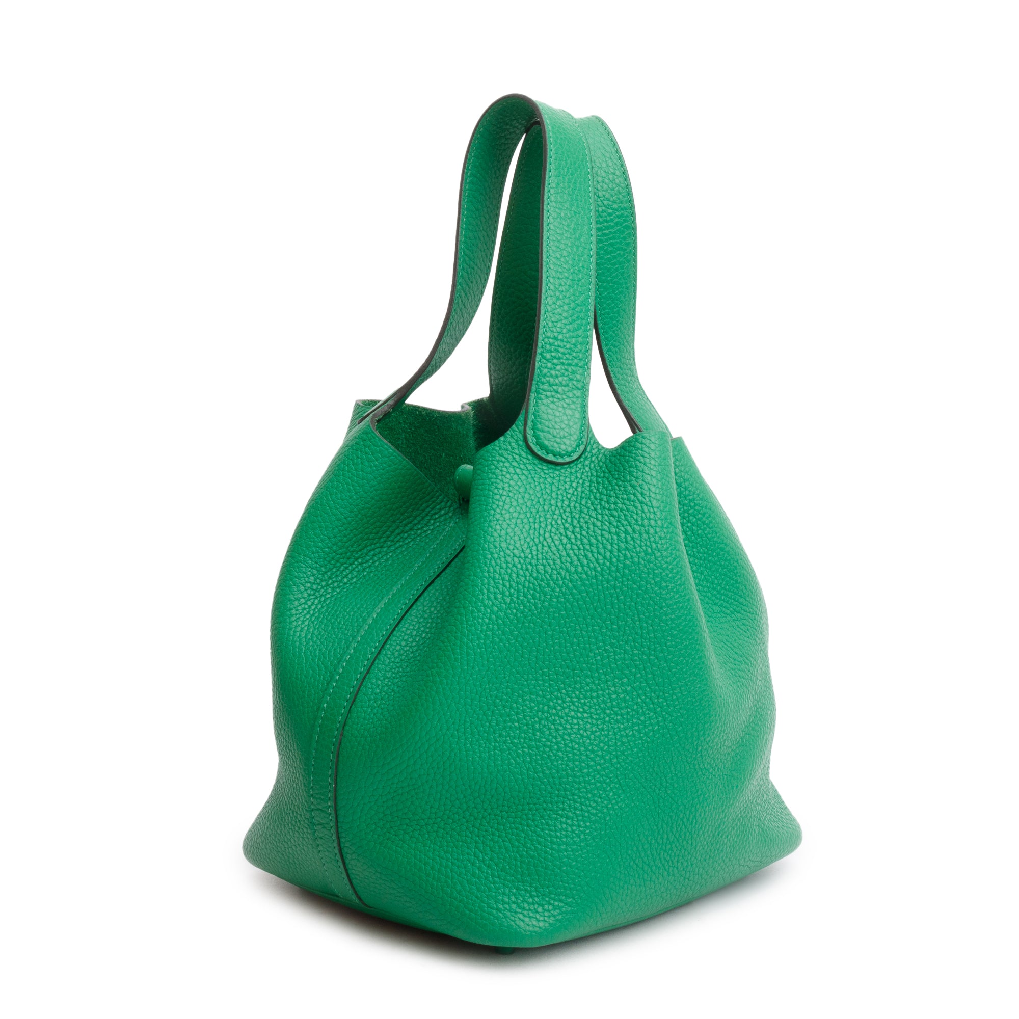 Hermes 2021 Bambou Taurillon Clemence Monochrome Picotin Lock 22 w/ Box