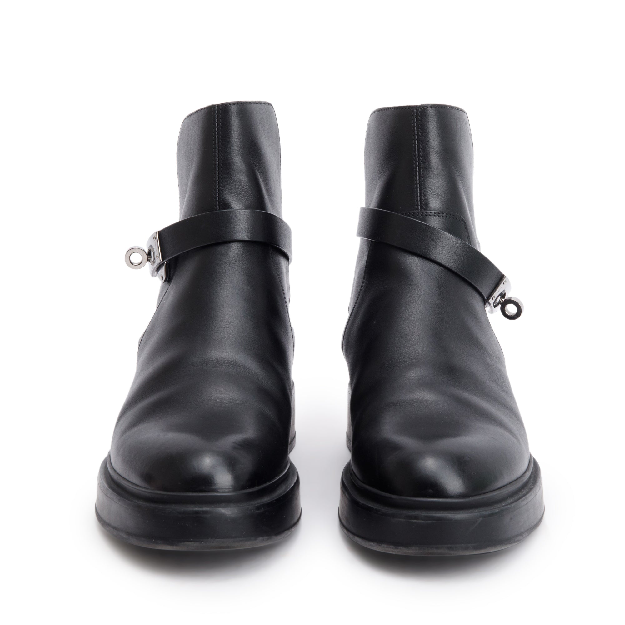 Hermes 2021 Black Calfskin Leather Neo Ankle Boots, Size 36