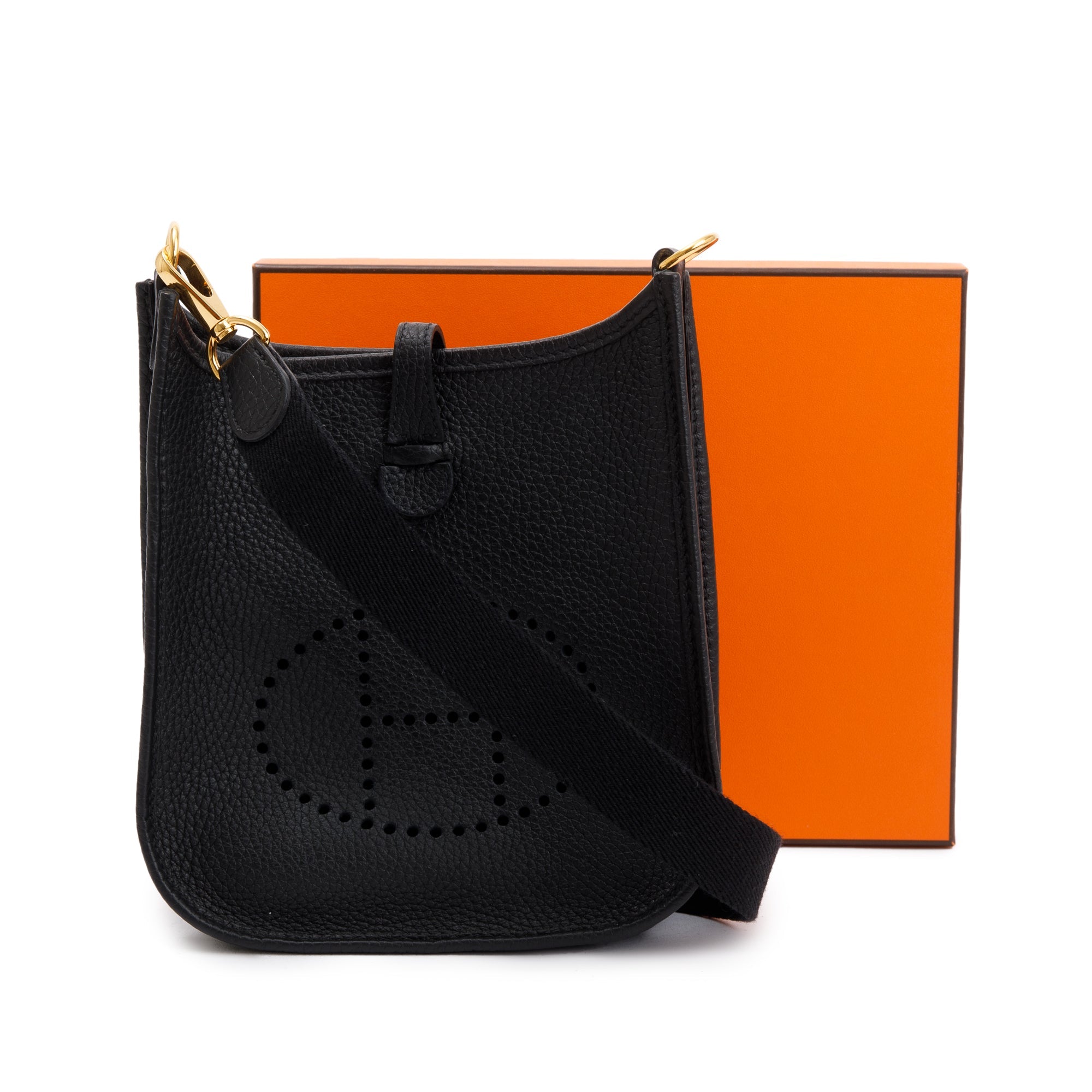 Hermes 2021 Black Noir Taurilon Clemence Amazone Evelyne TPM 16 w/ Box