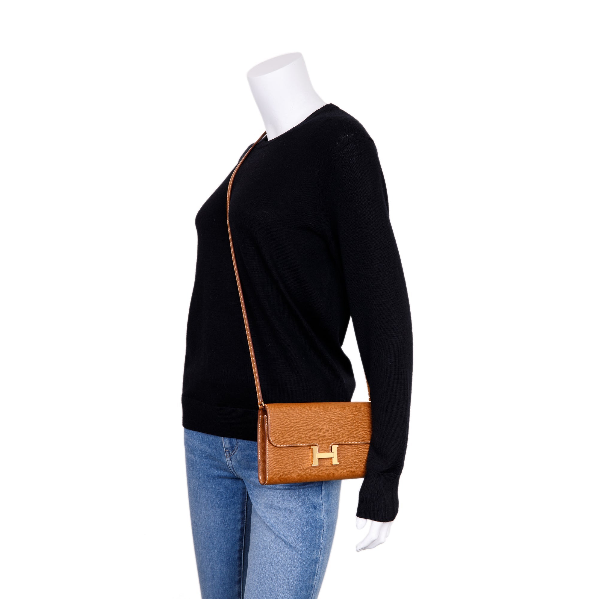 Hermes 2021 Gold Epsom Leather Constance to Go