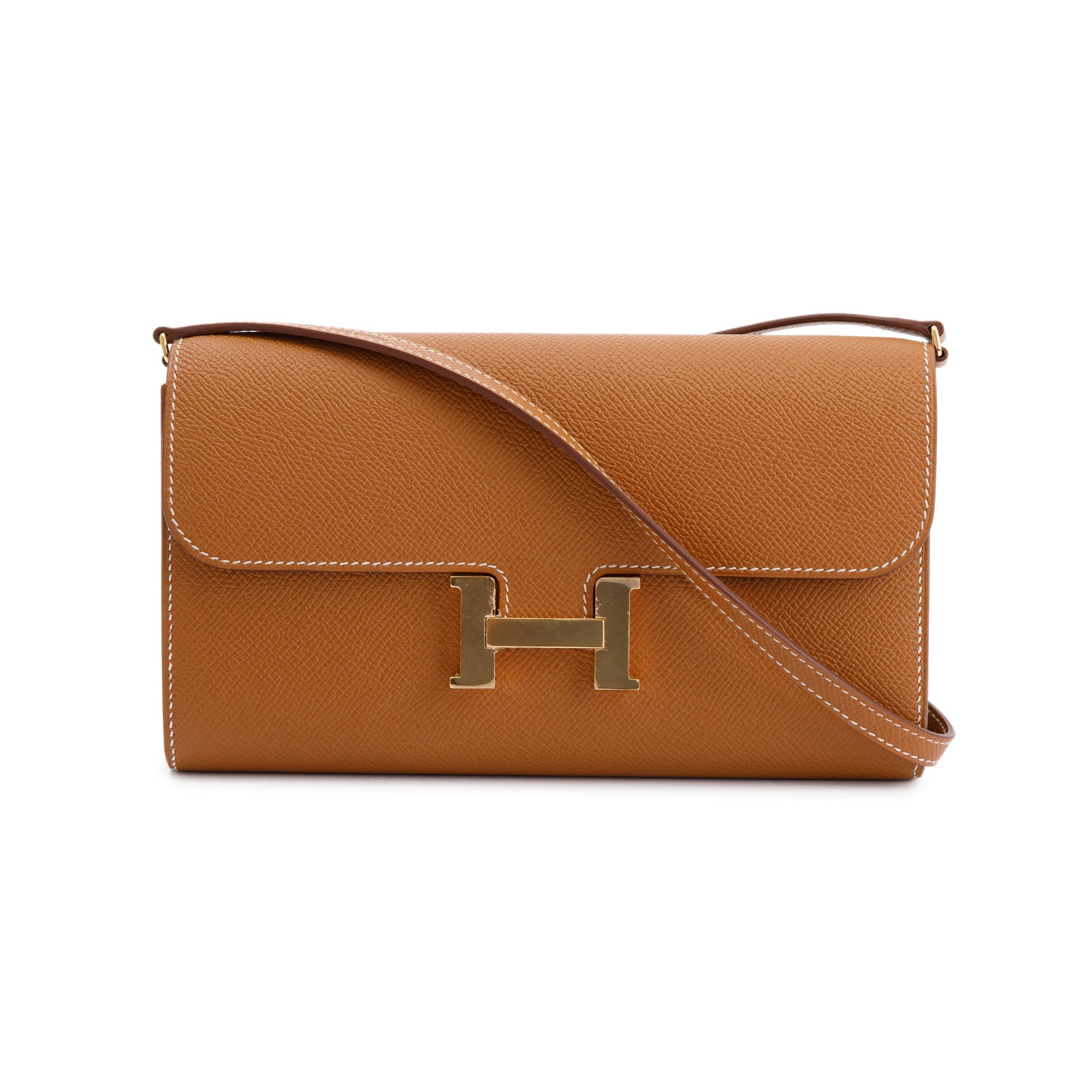 Hermes 2021 Gold Epsom Leather Constance to Go
