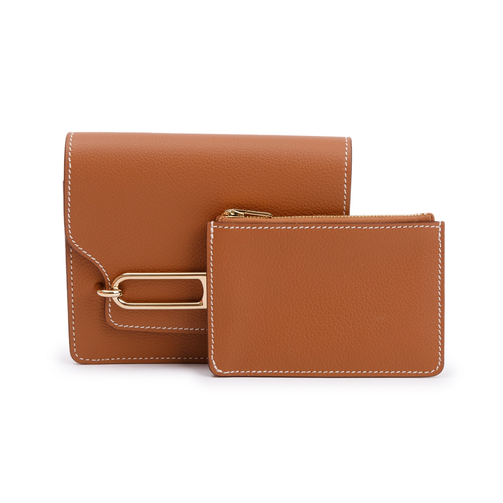 Hermes 2021 Gold Evercolor Roulis Slim Compact Wallet w/ Box, Insert & Receipt