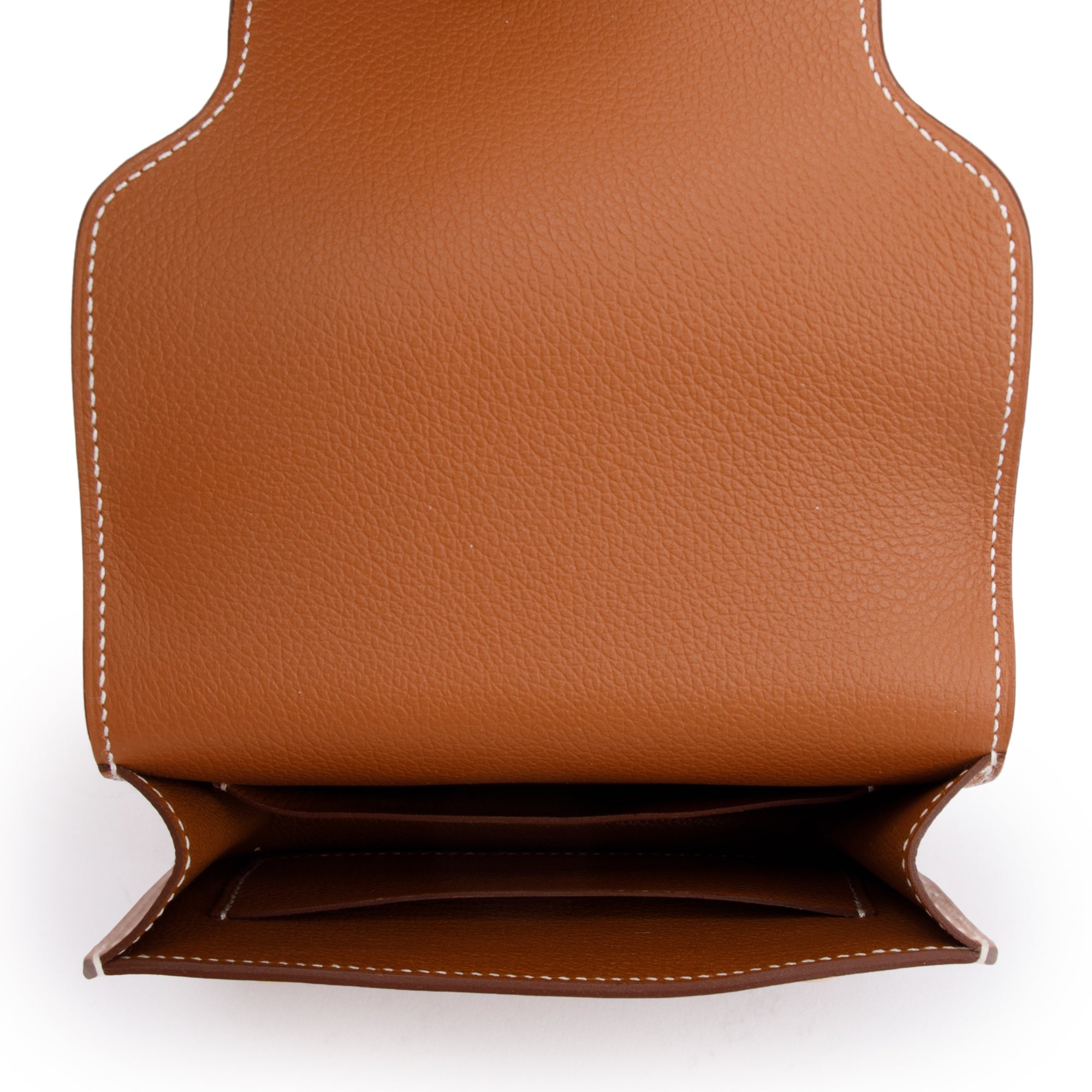 Hermes 2021 Gold Evercolor Roulis Slim Compact Wallet w/ Box, Insert & Receipt