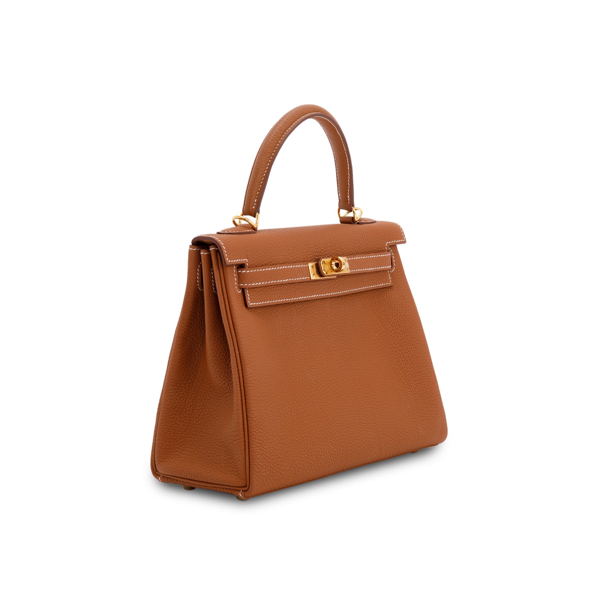 Hermes 2021 Gold Togo Kelly II Retourne 25 w/ Box